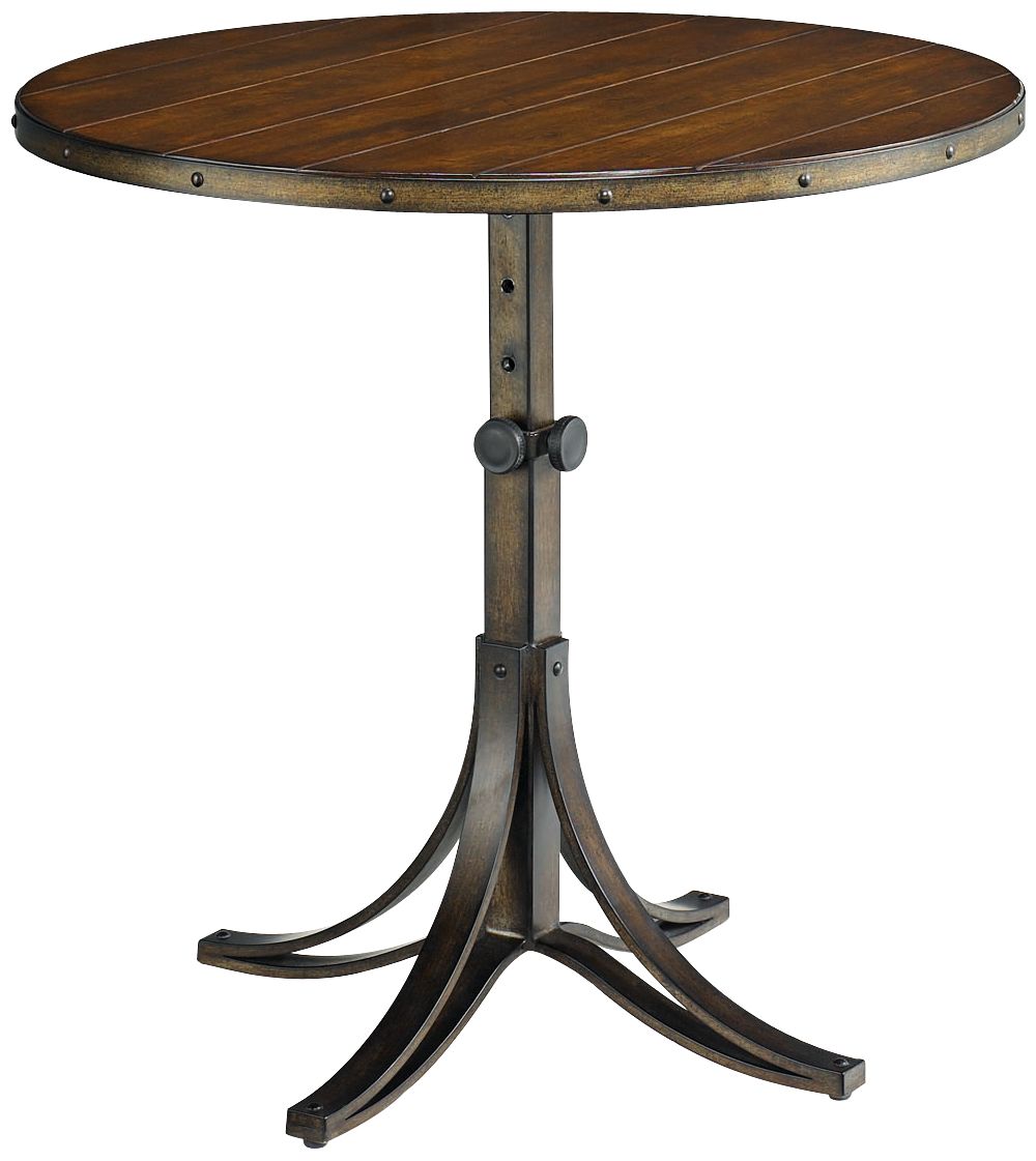 Mercantile Adjustable Height Round Whiskey End Table