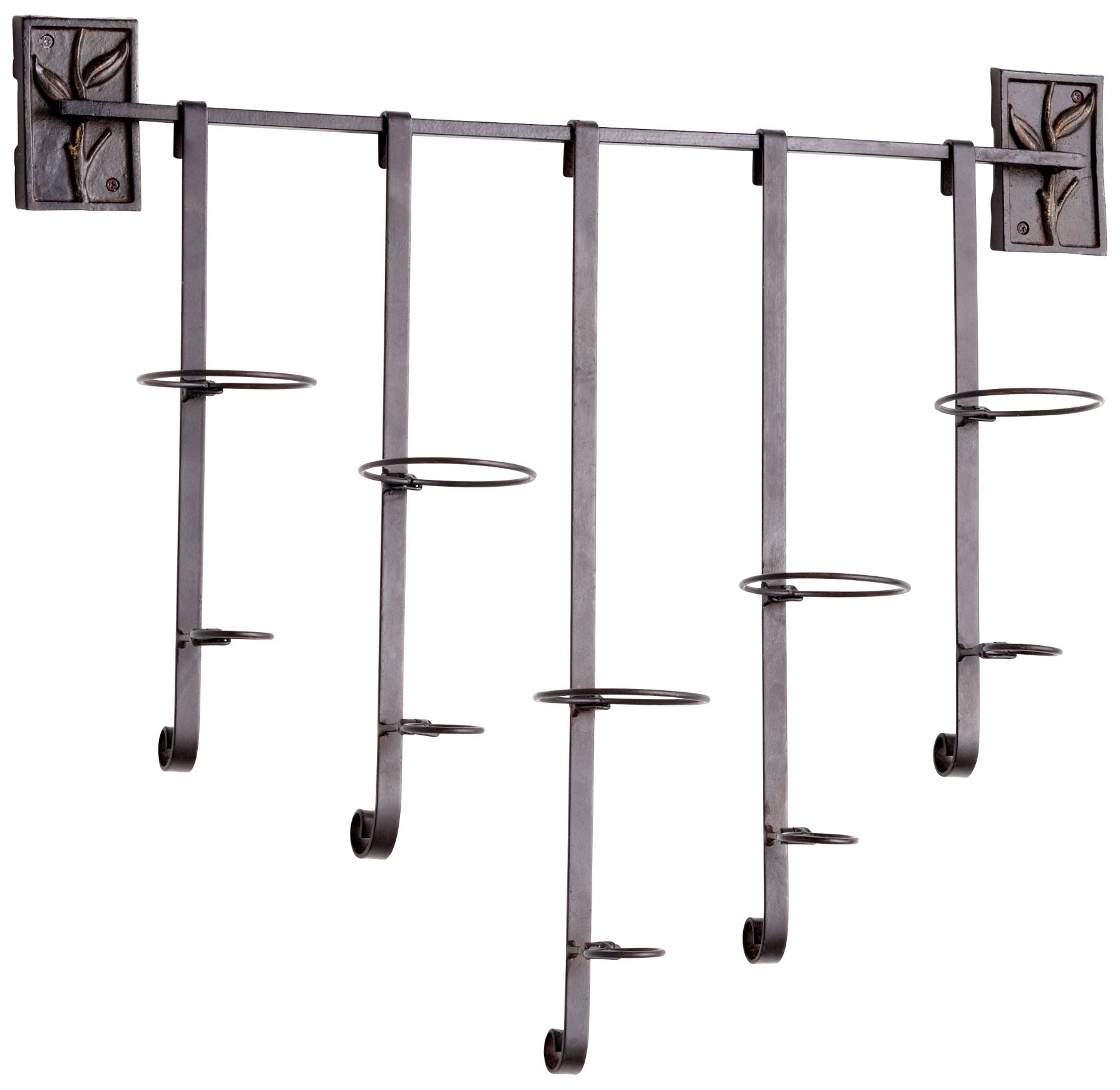 Gyllis 28" Wide 5-Bottle Wine Holder And Wall Decor Accent