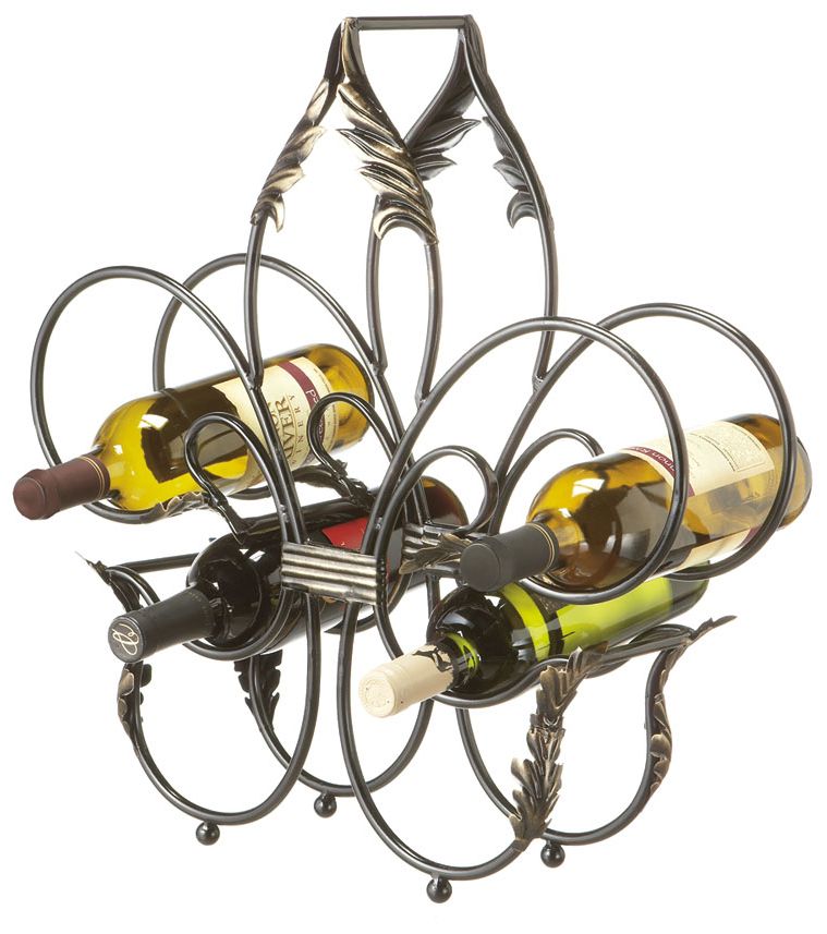 Fleur de Lis 5-Bottle Wine Rack