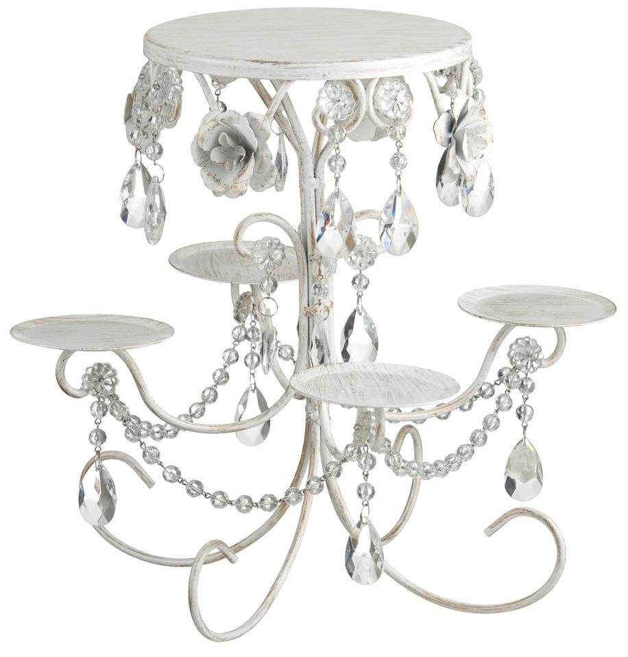 White Cake and Cupcake Stand