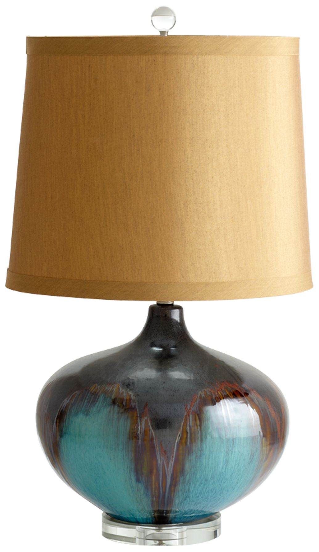 Gough Brown, Bronze and Rust Ceramic Table Lamp