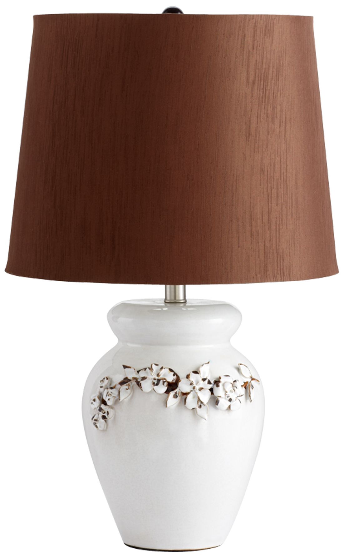 Anza White and Rustic Brown Table Lamp