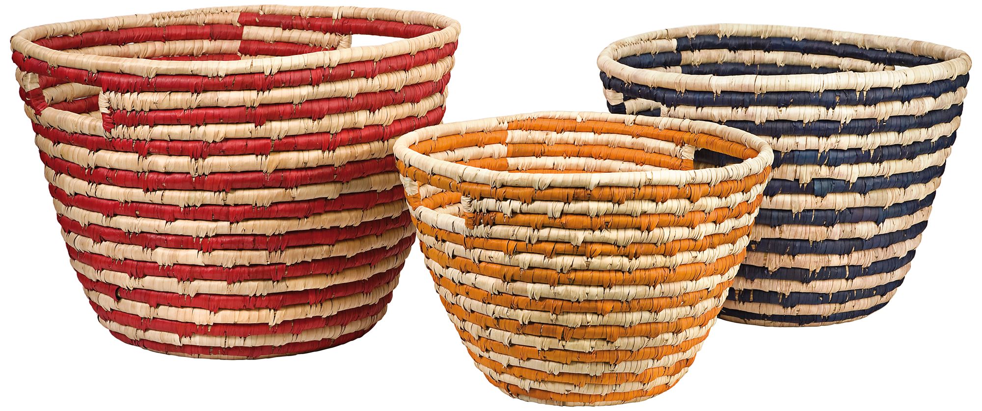 Set of 3 Carmen Sea Grass Multi-Color Catch-All Baskets