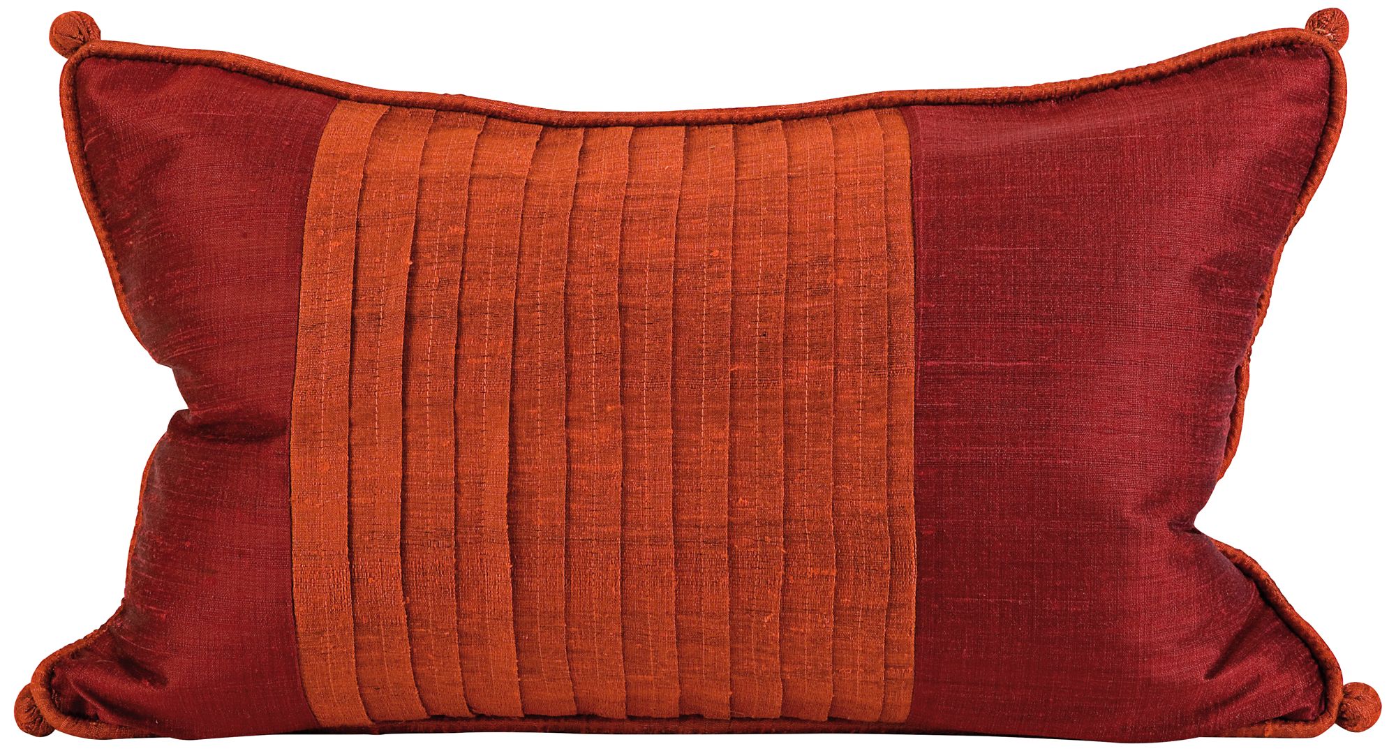 Nodia 20" Wide Red Thai Silk Down Throw Pillow