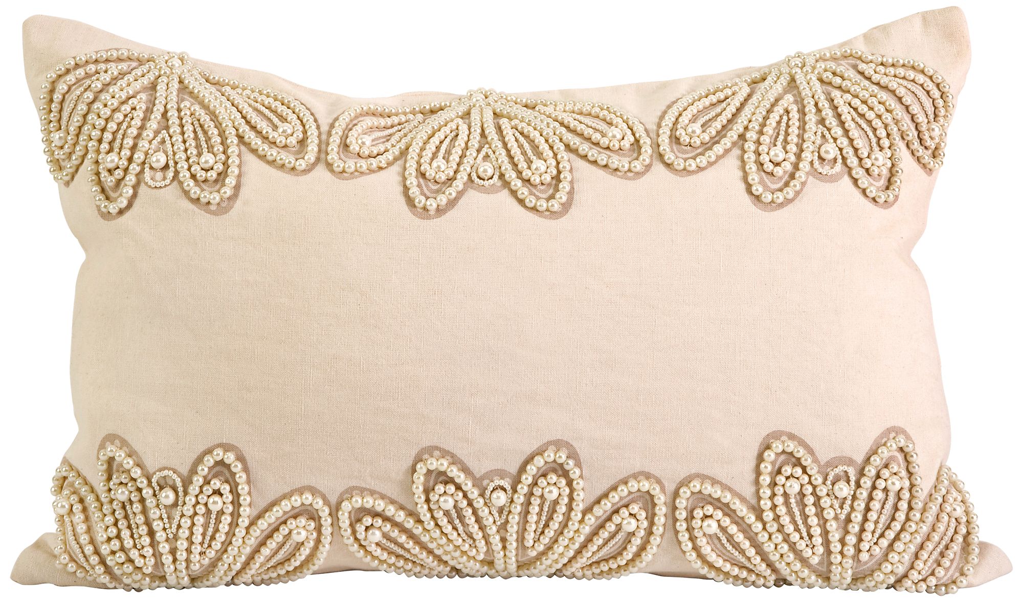 Ikhan Lenkha 20" Wide Beaded Pearl Throw Pillow