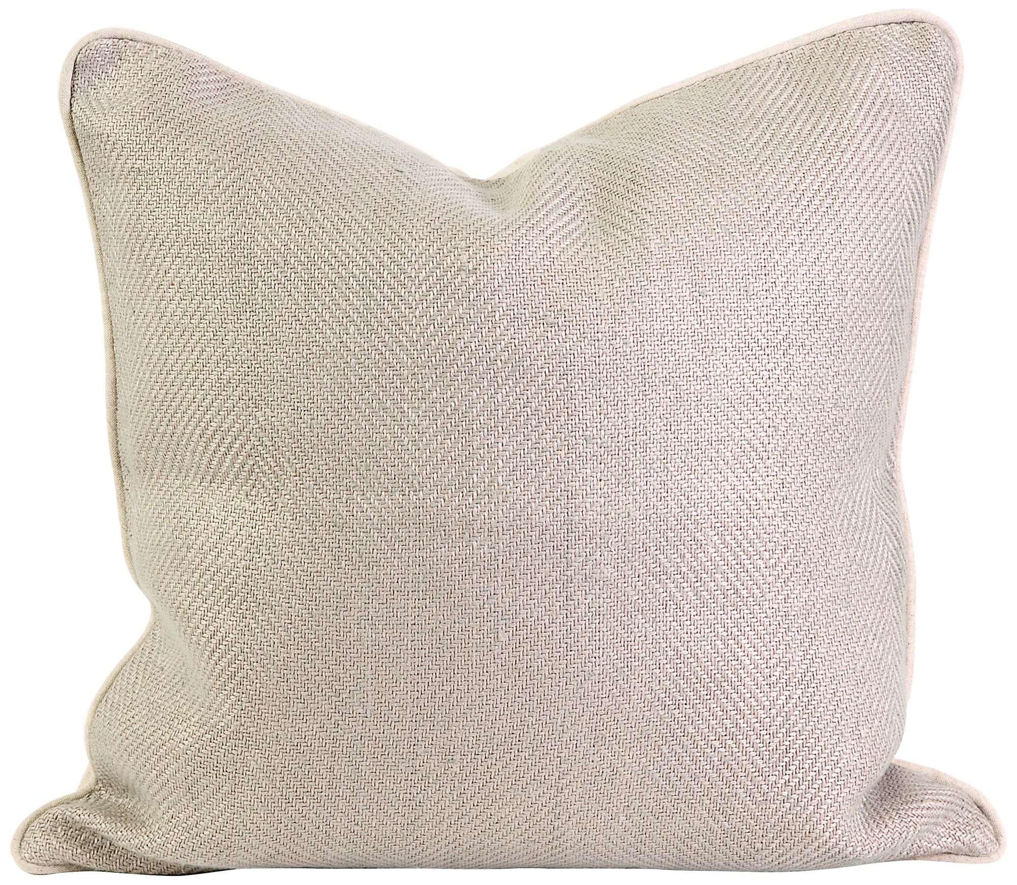 Winema 18" Square Down-Filled Taupe Linen Throw Pillow