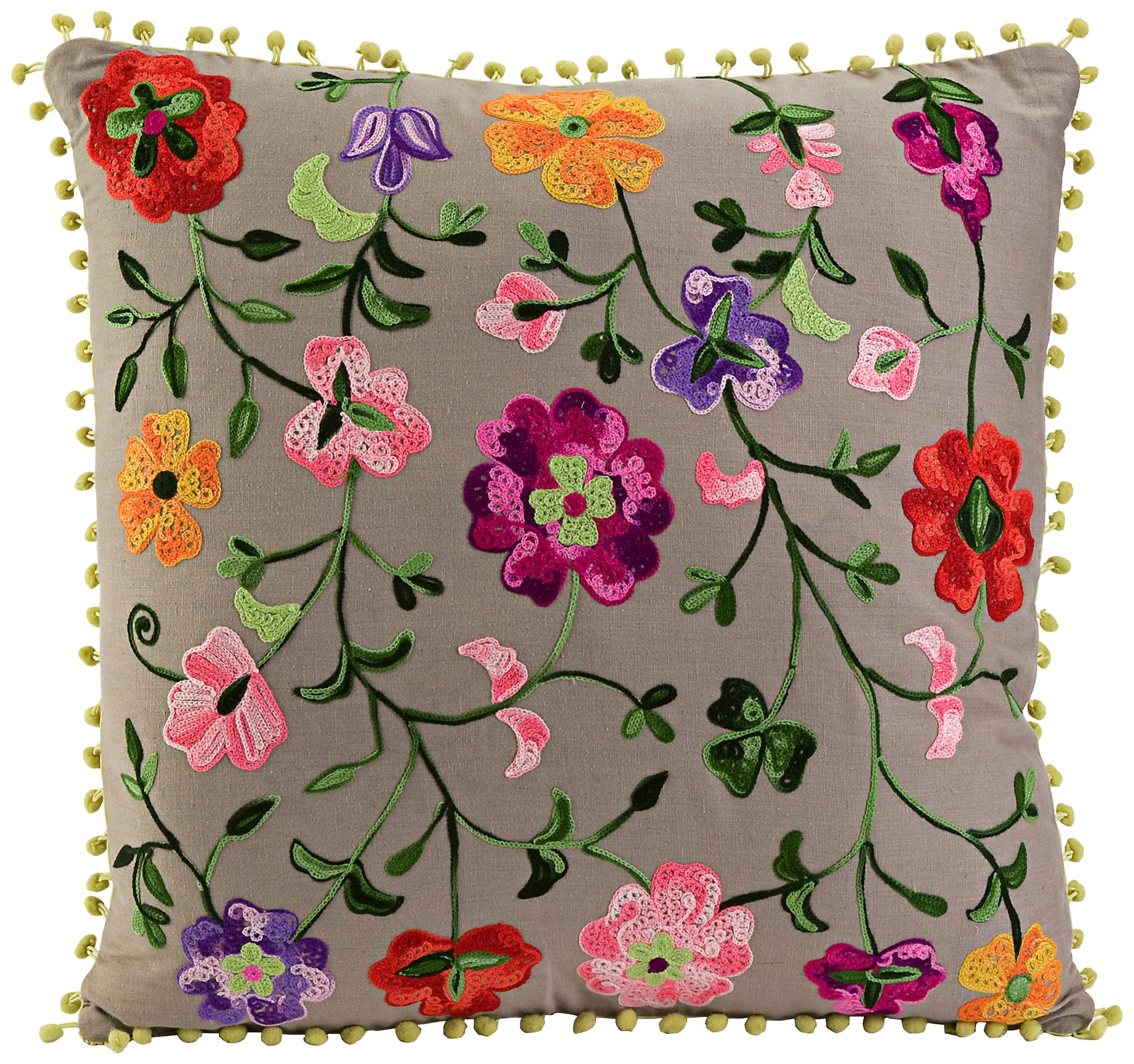 Country Garden 20" Square Floral Throw Pillow