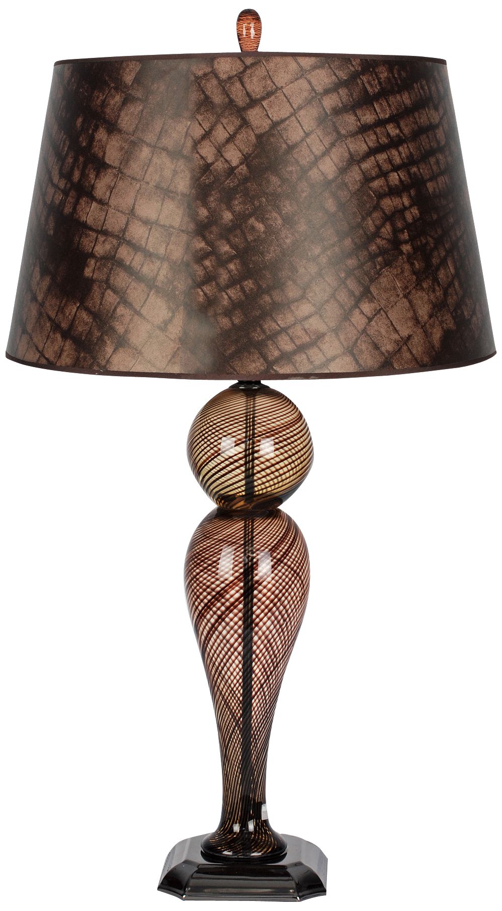 Duchess Brown Glass with Brown Shade Table Lamp