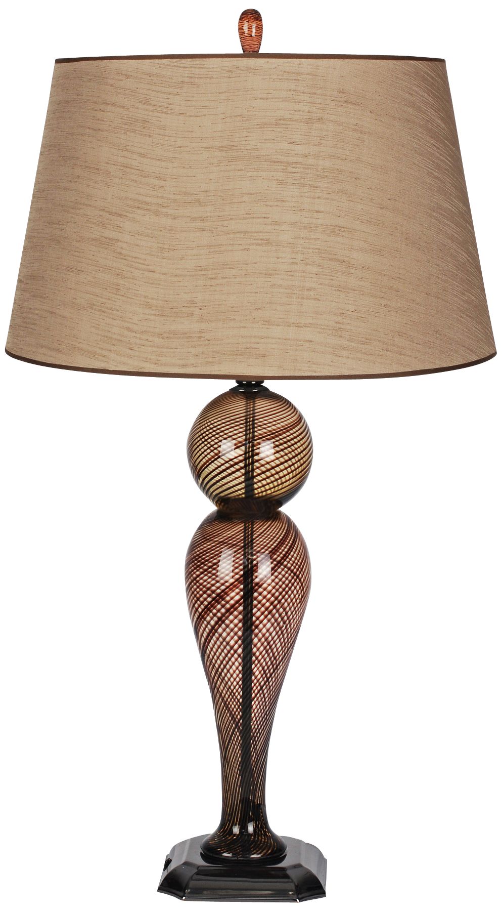 Duchess Brown Glass with Beige Shade Table Lamp