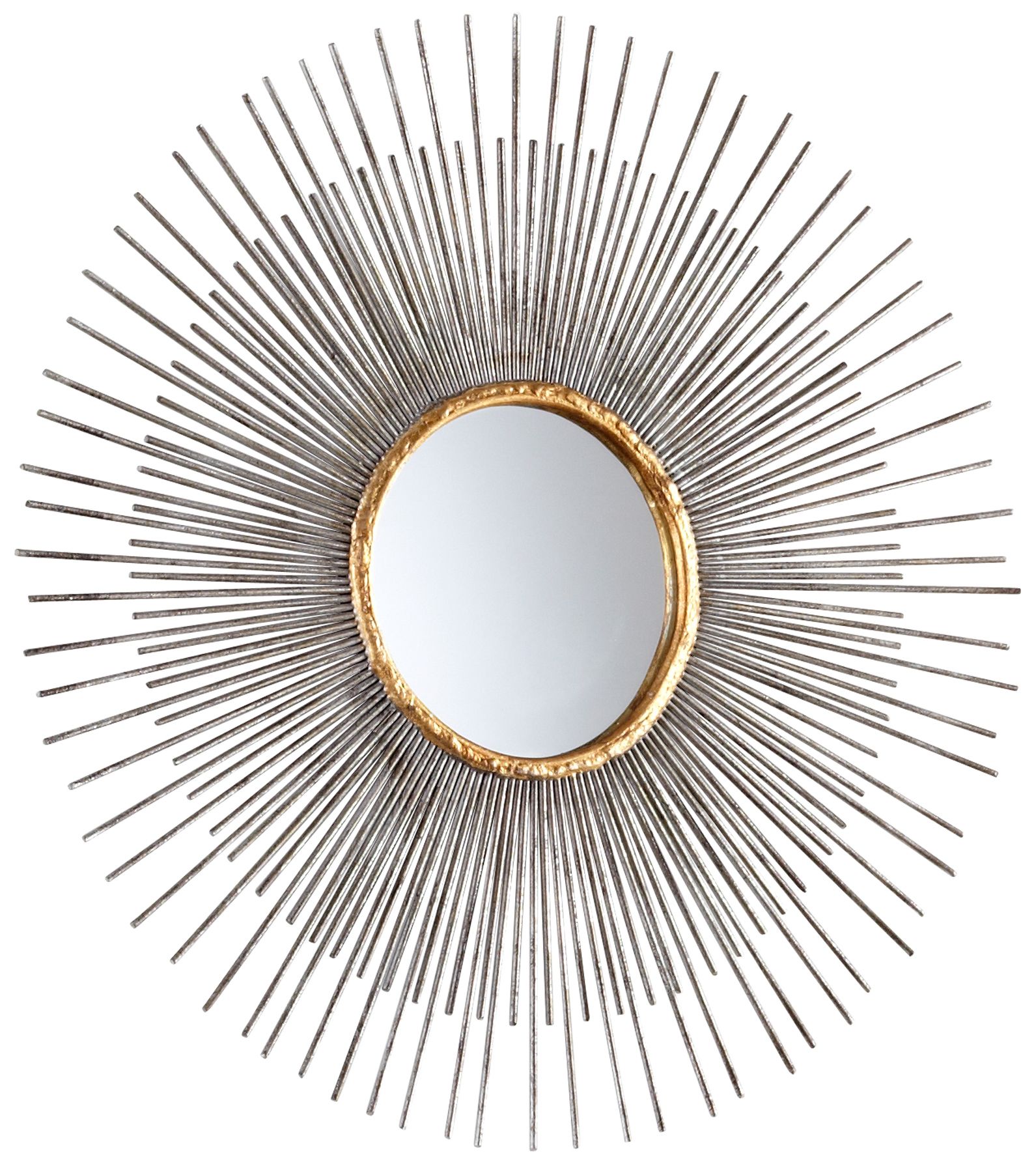 Small Pixley 18" Round Antique Silver Wall Mirror
