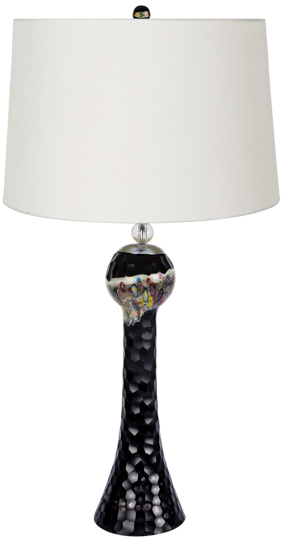 Galaxy Hand Grinded Obsidian Glass Table Lamp