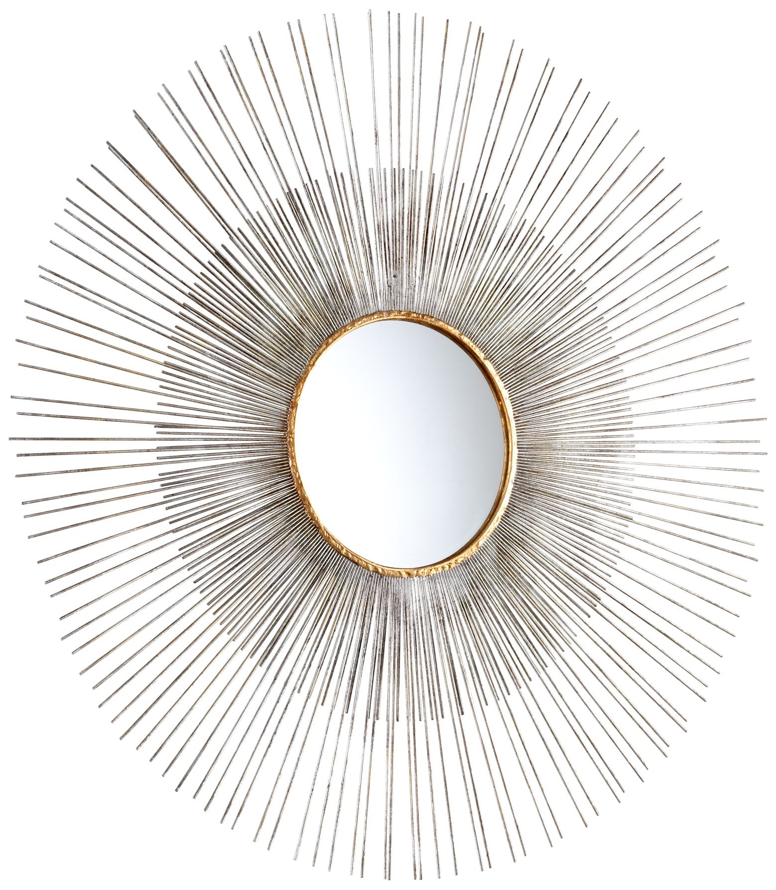 Large Pixley 36" Round Antique Silver Wall Mirror