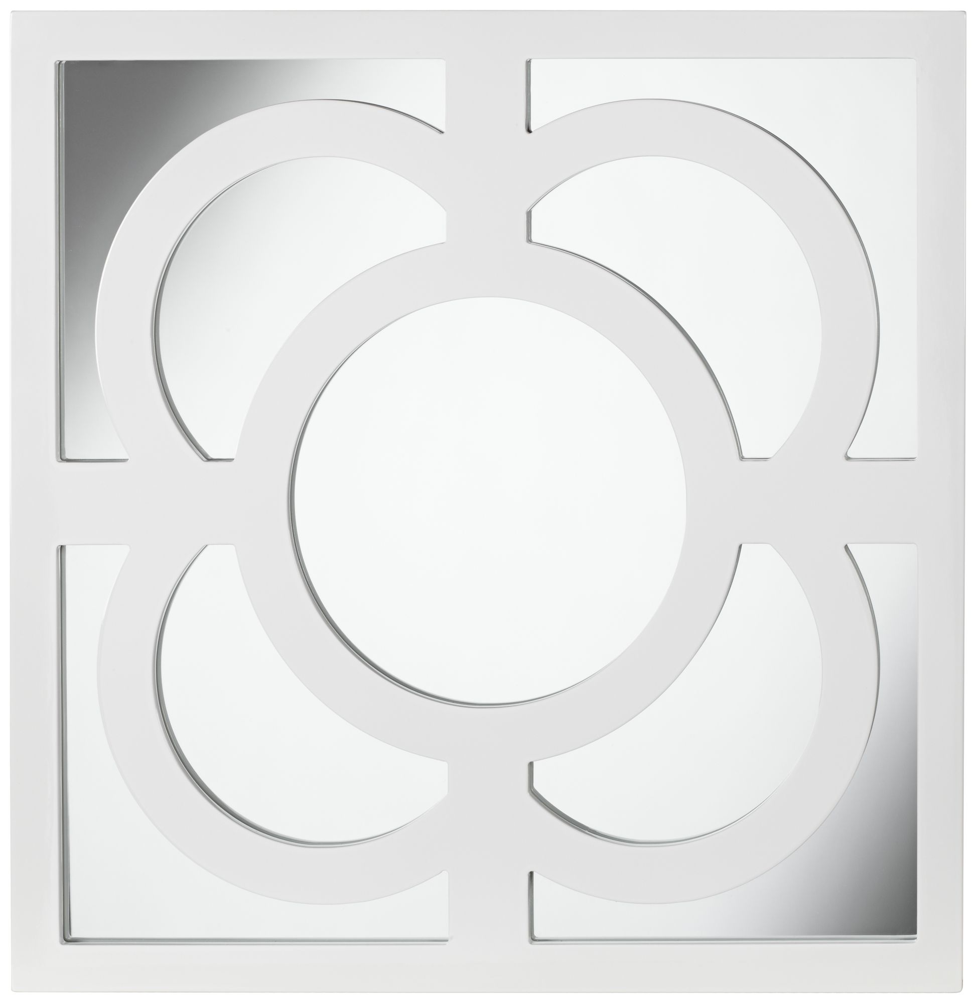 Bowsher 23 1/2" Square White Lacquered Wall Mirror