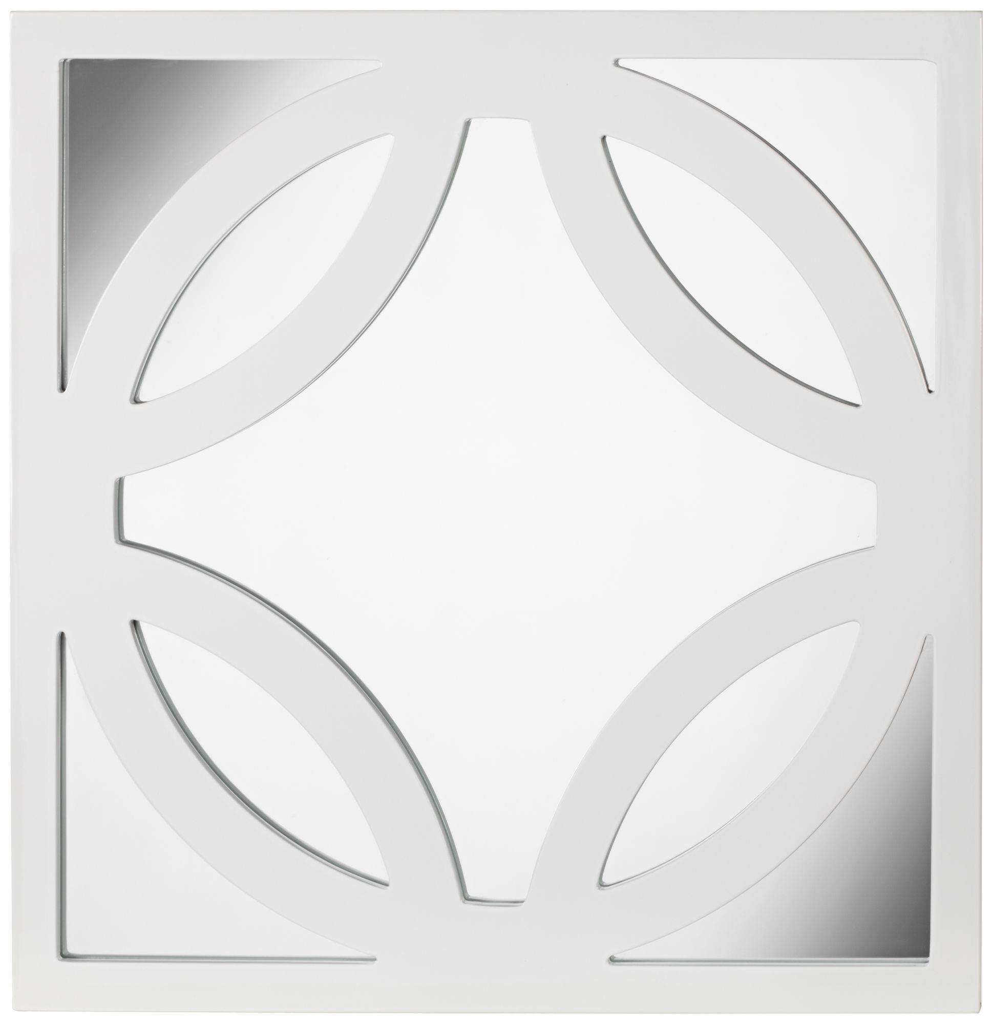Brodax 23 1/2" Square White Lacquered Wall Mirror