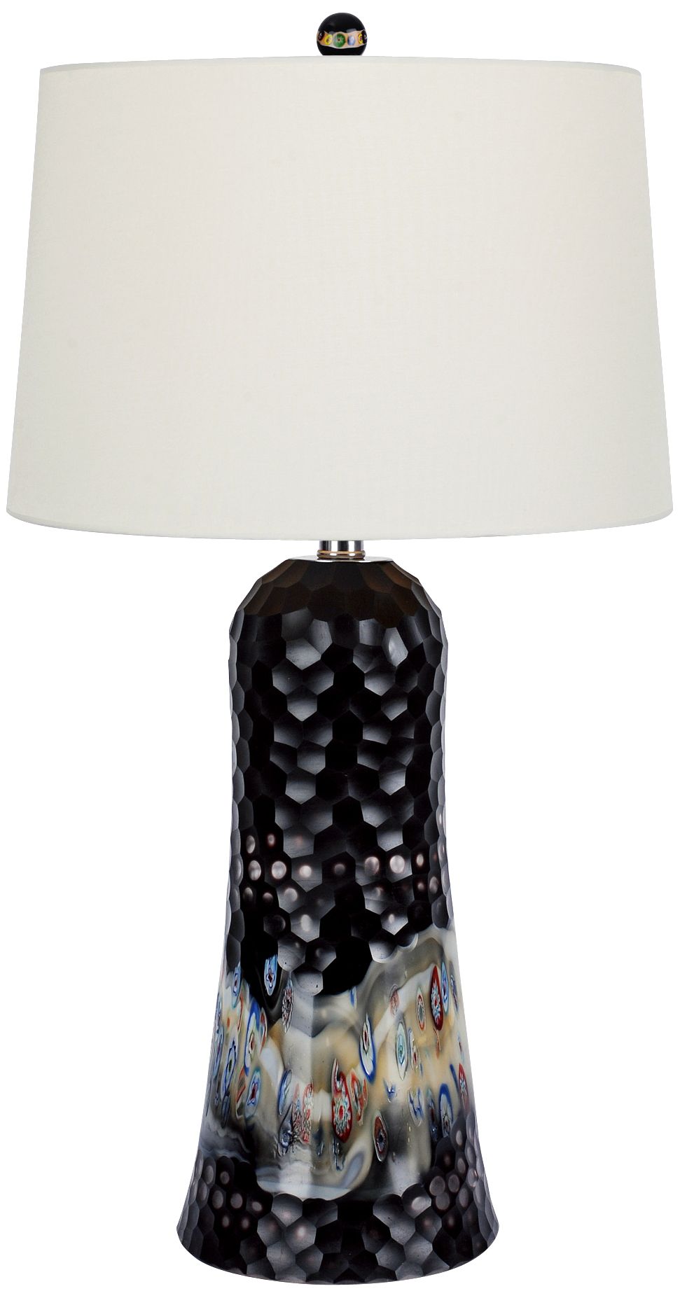 Monaco Hand Grinded Obsidian Glass Table Lamp