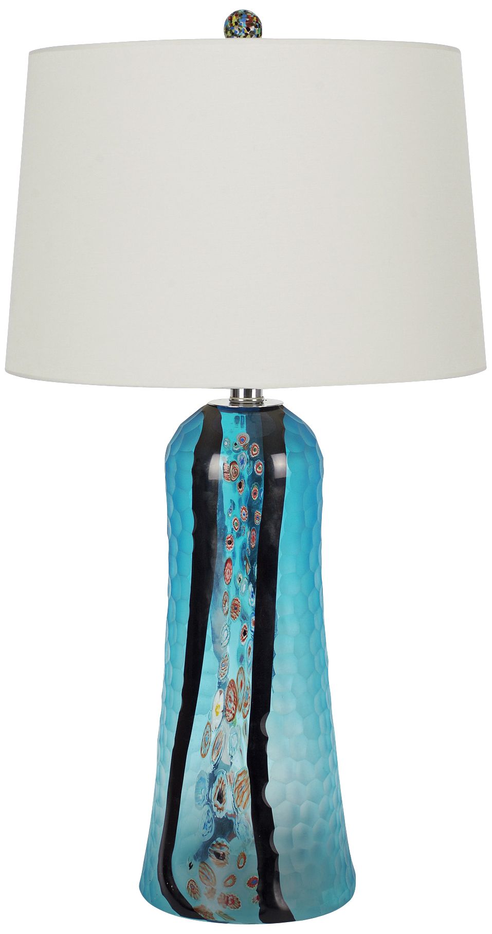 Monaco Hand Grinded Turquoise Glass Table Lamp