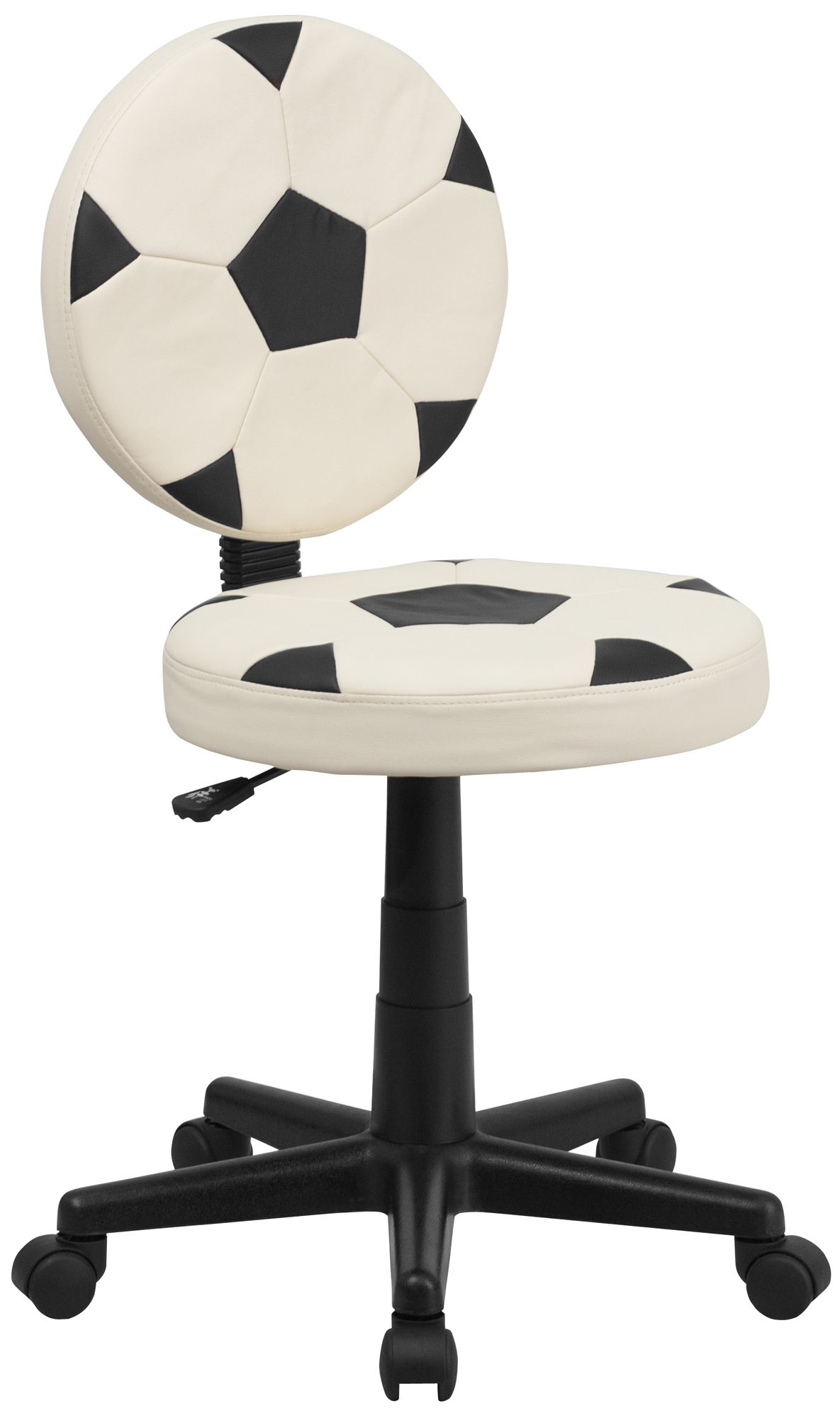 Armless Black and White Soccer Office Chair