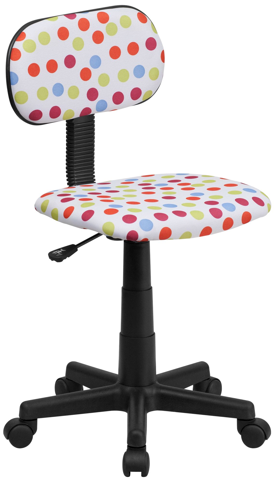 Armless Multi-Color Dot Print Computer Chair