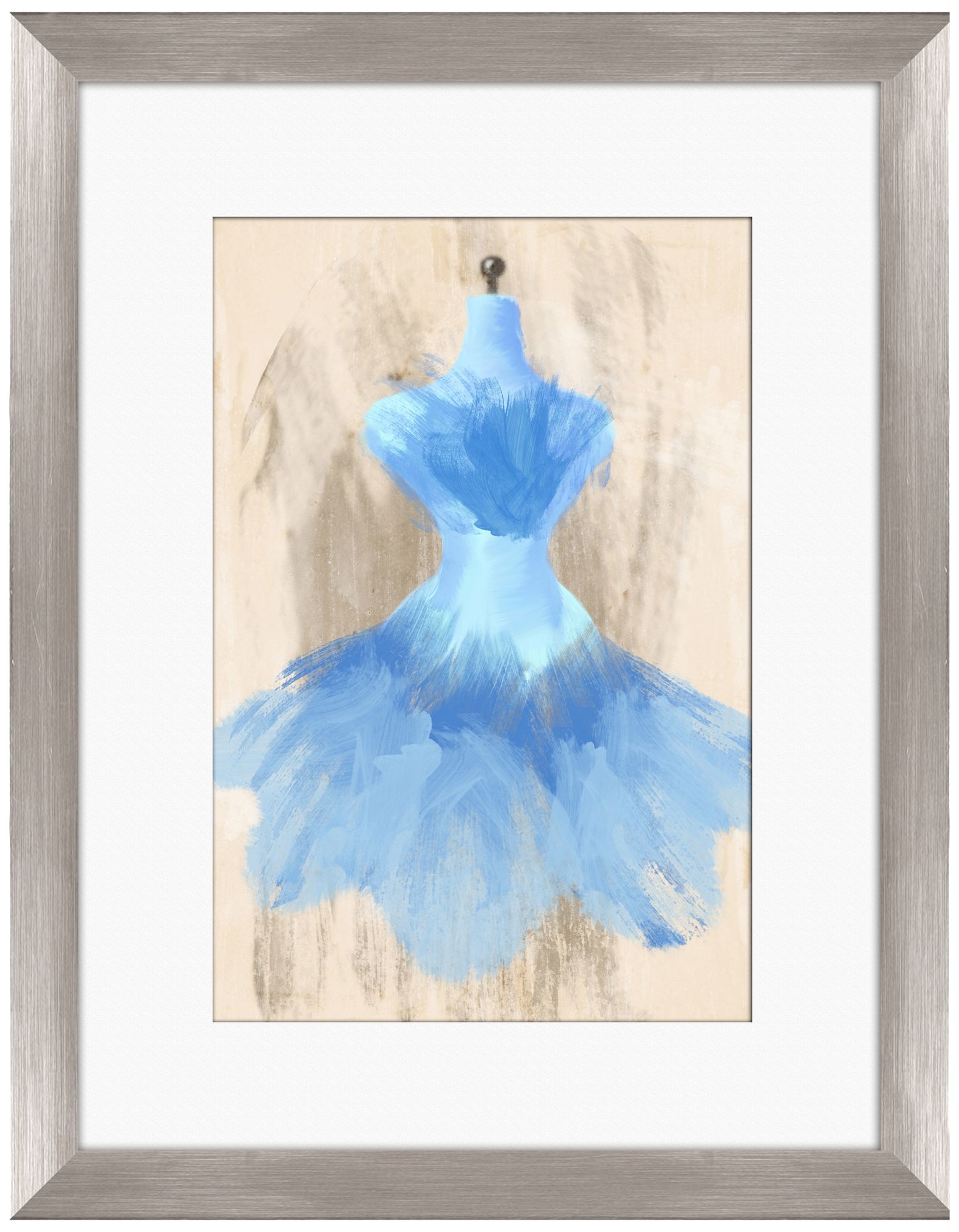 Blue Couture Fashion 18" Framed Wall Art
