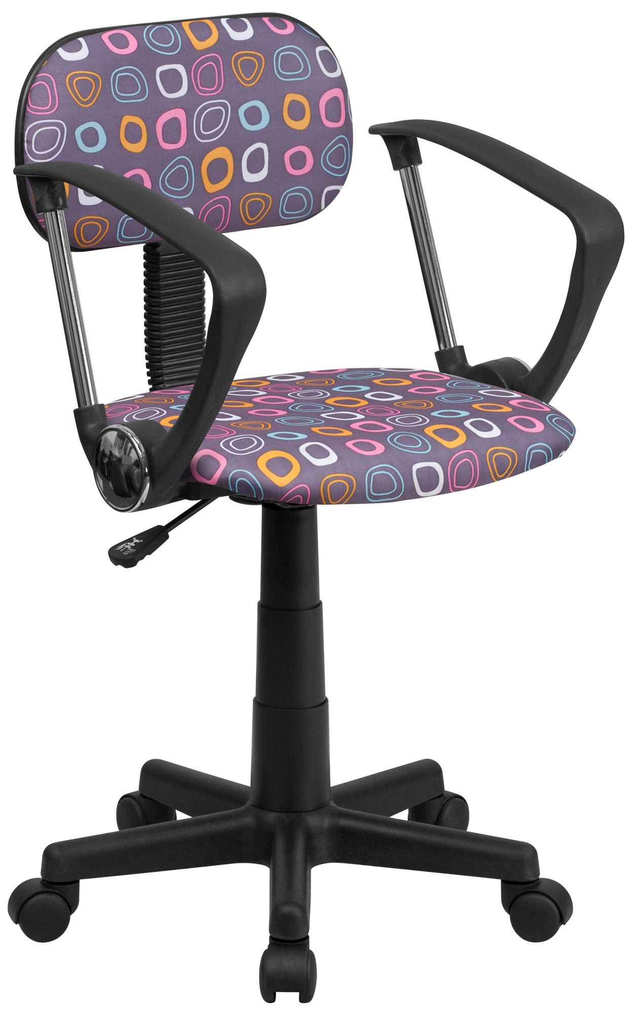 Upholstered Brown Pattern Office Chair