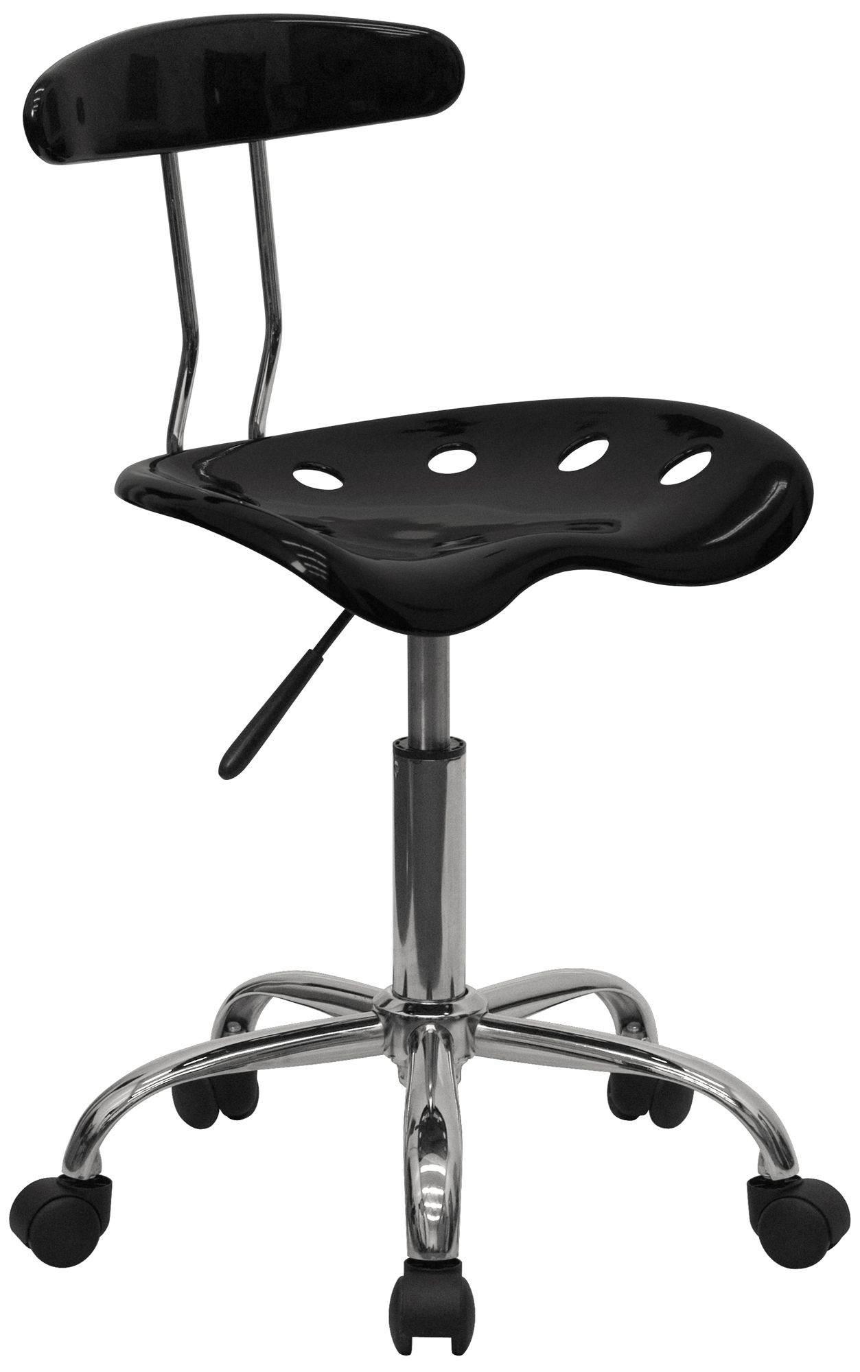 Tractor Chrome and Vibrant Black Computer Task Chair