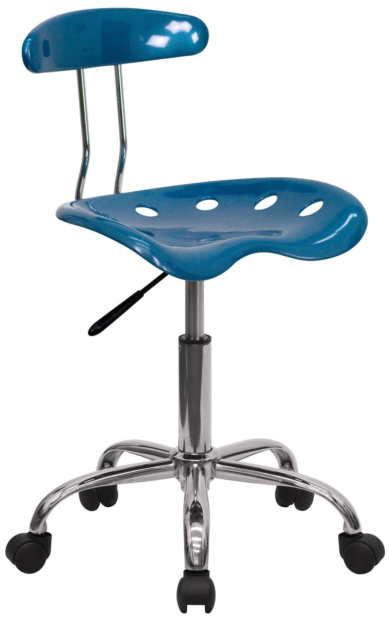 Tractor Chrome and Bright Blue Computer Task Chair