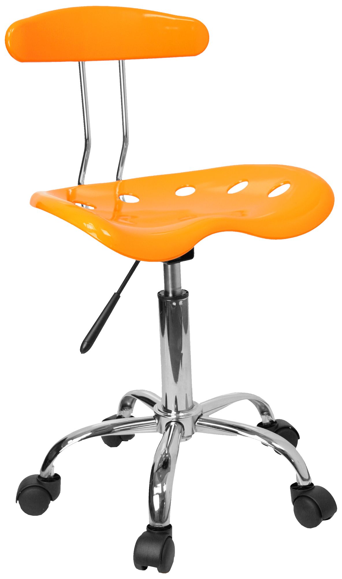 Tractor Chrome and Orange-Yellow Computer Task Chair