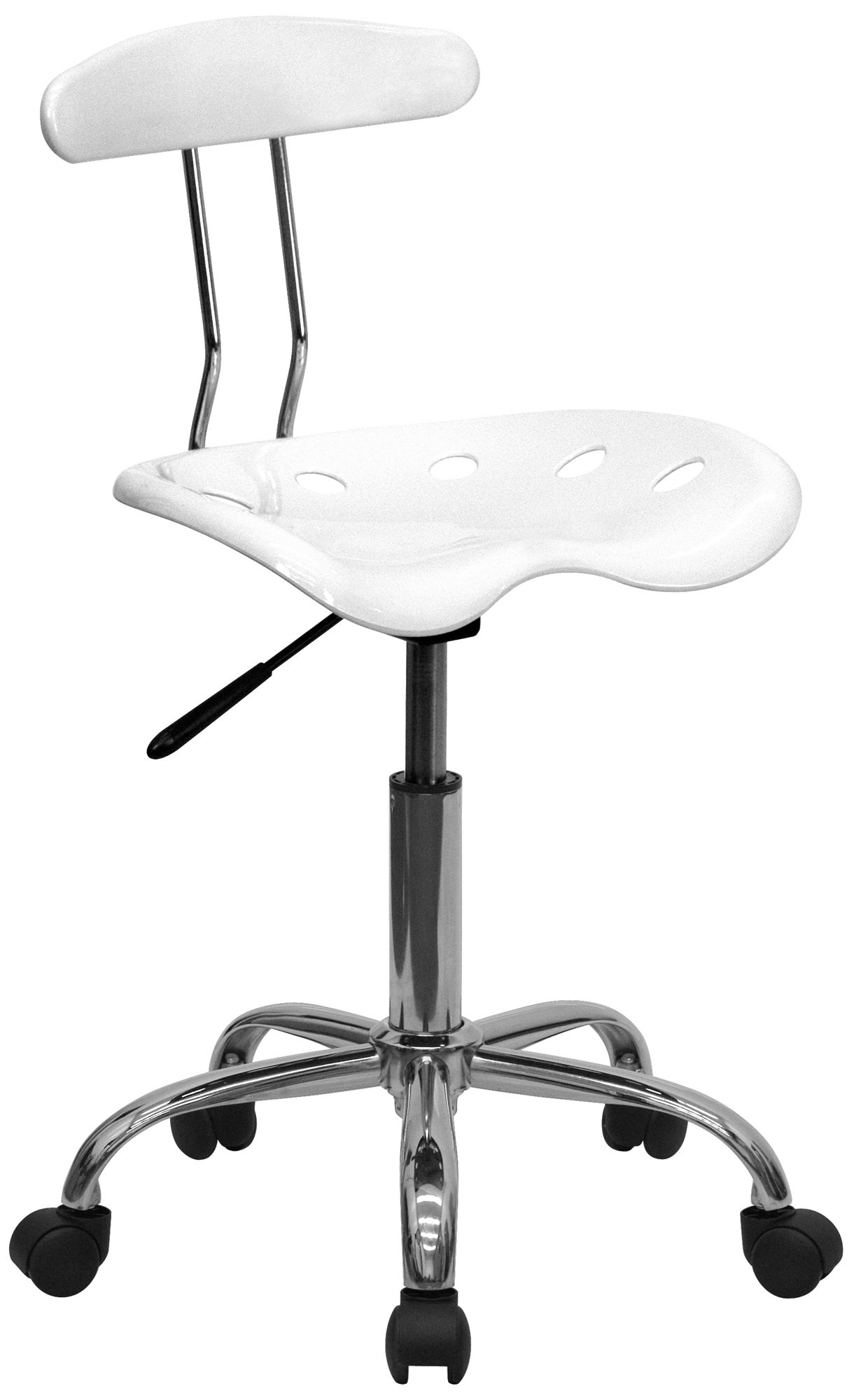 Tractor Chrome and Vibrant White Computer Task Chair
