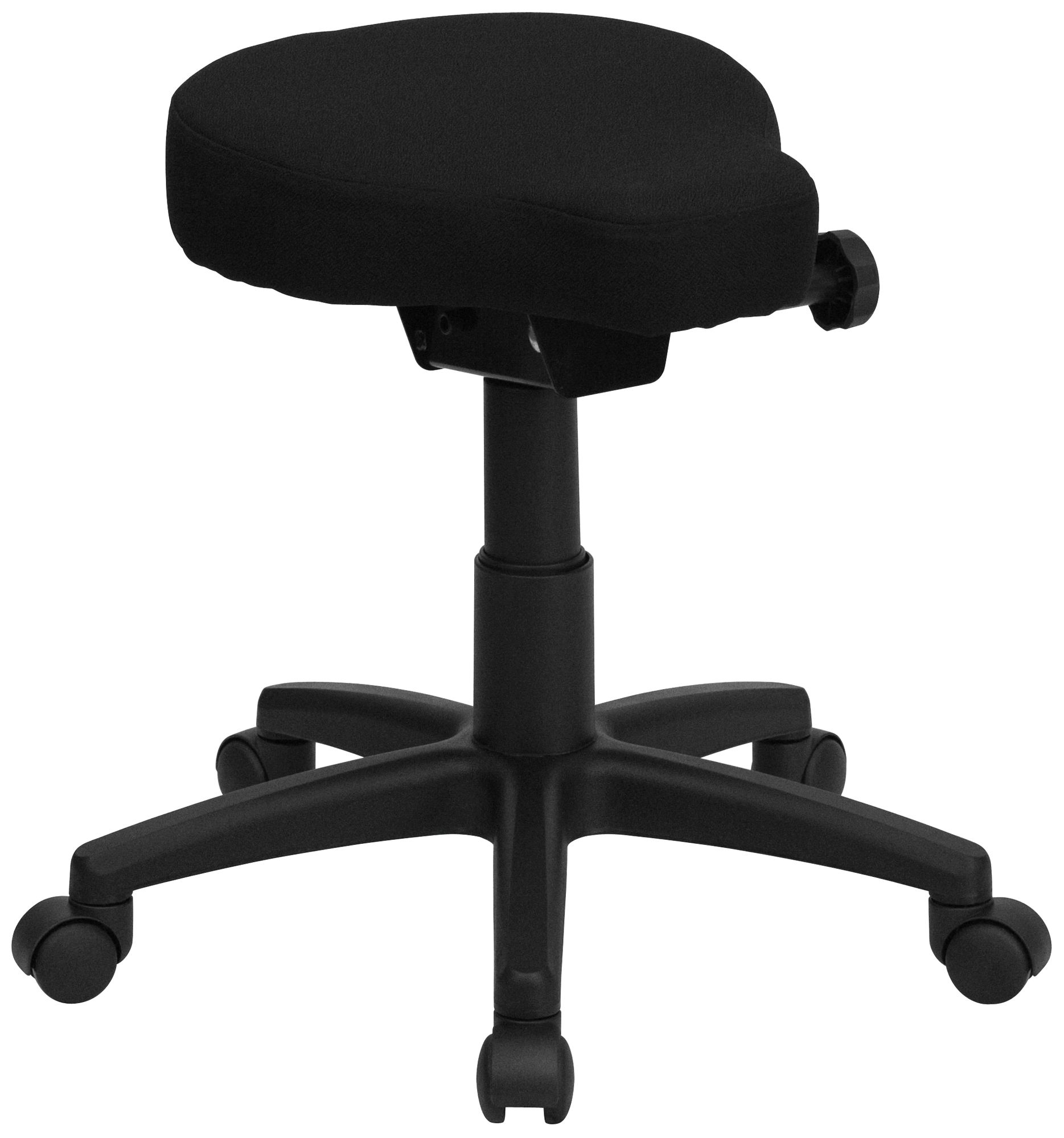 Backless Saddle-Seat Black Utility Stool
