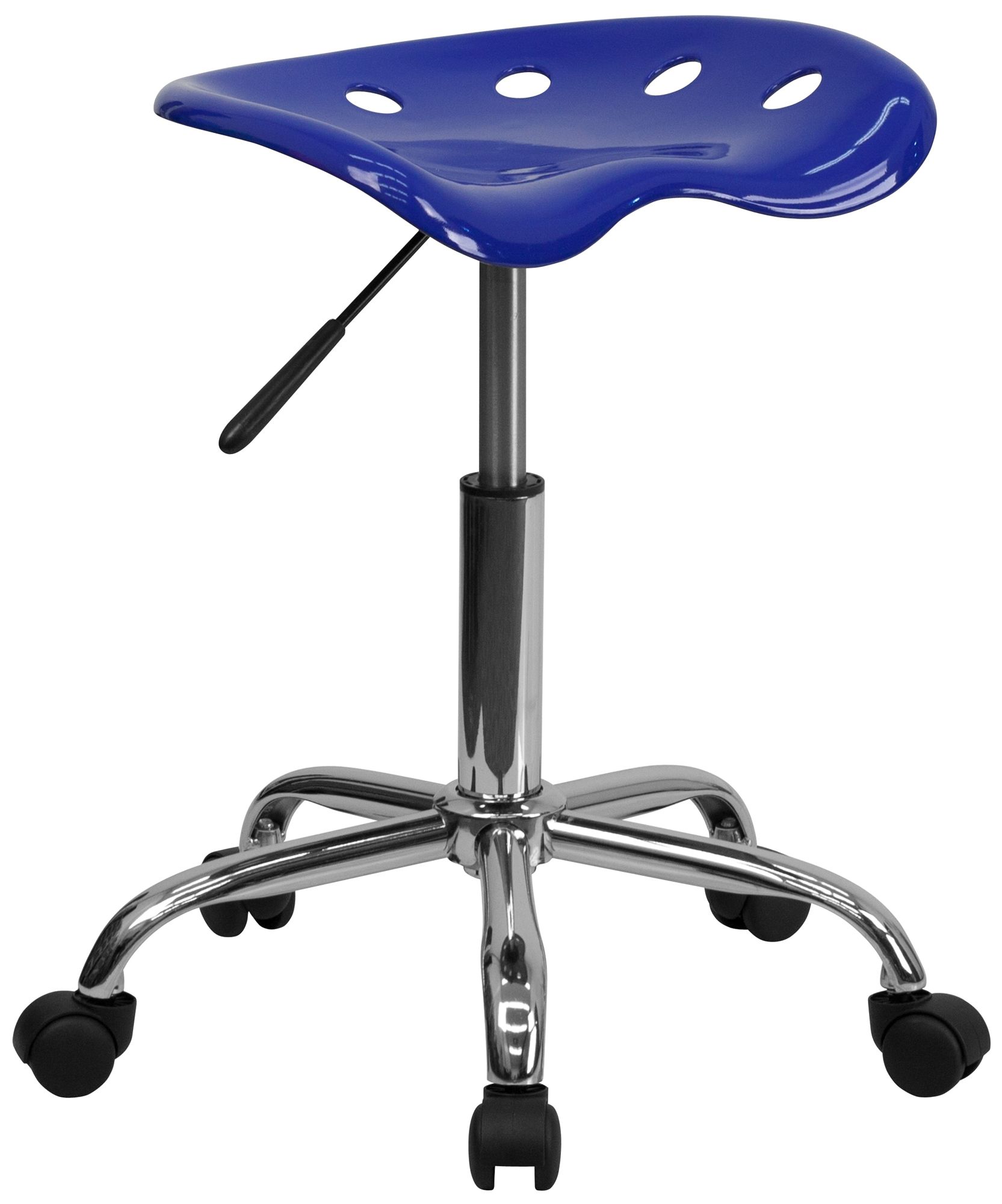 Adjustable Tractor Seat Chrome and Nautical Blue Stool