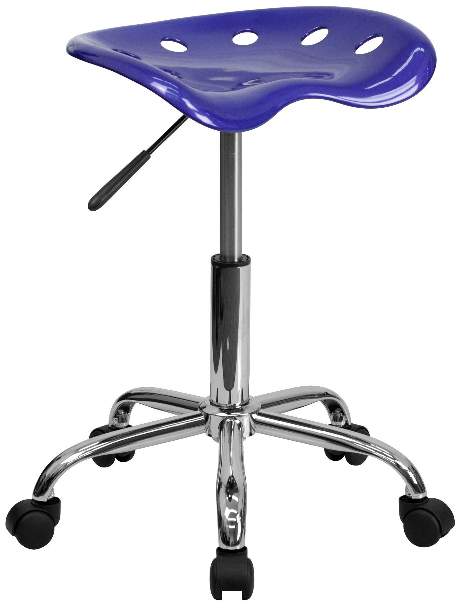 Adjustable Tractor Seat Chrome and Deep Blue Stool