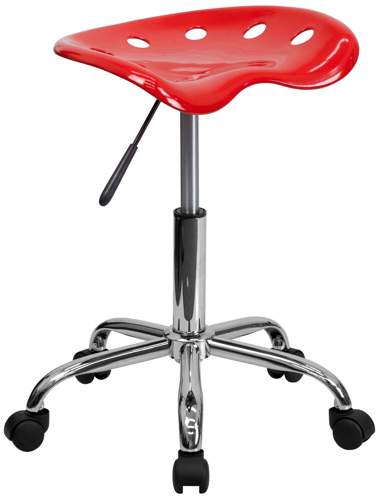Adjustable Tractor Seat Chrome and Vibrant Red Stool