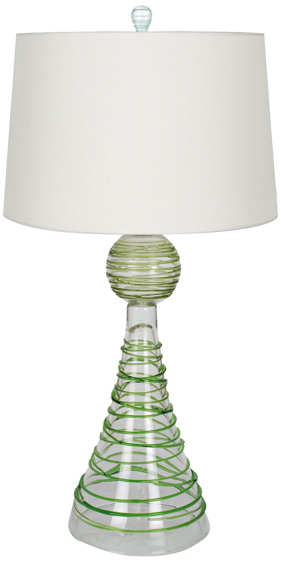 Prodigy Hand-Blown Green And Clear Glass Table Lamp