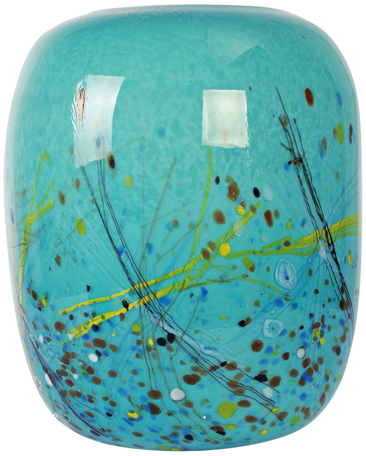 Palettes Aqua Illuminated Glass Lantern Accent Lamp