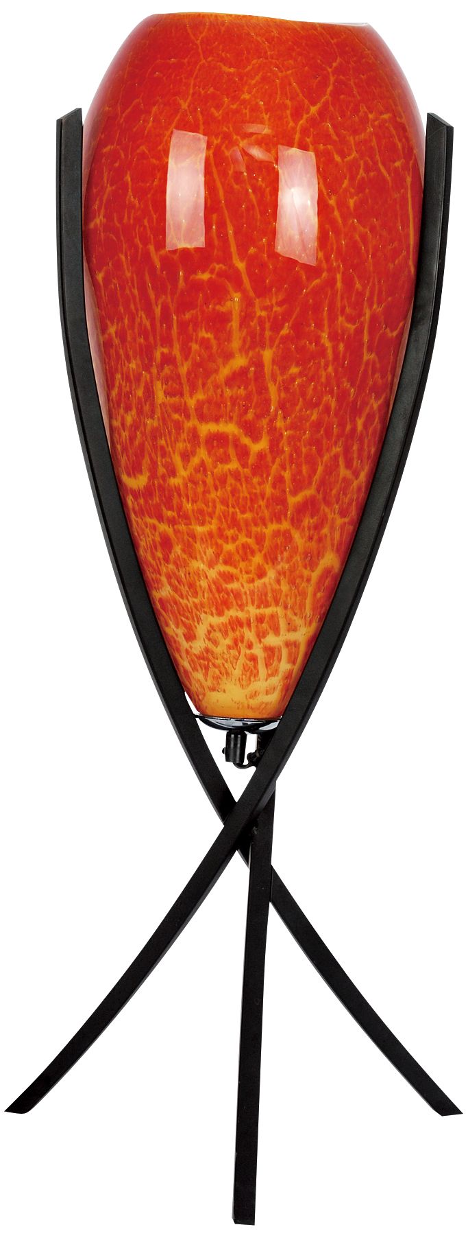 Triumph Amber Crackled Glass Accent Lamp