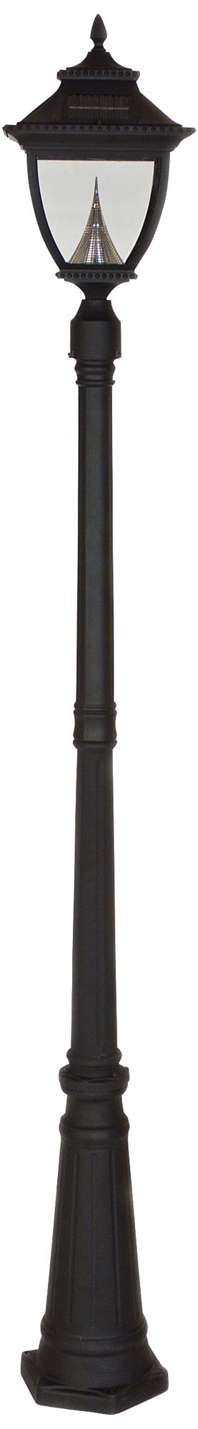 Pagoda Solar 6000K 3.2 Watt LED Black Lamp Post Light