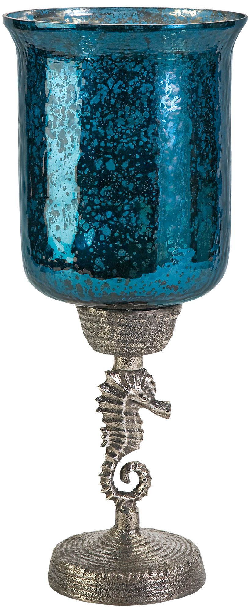 Seahorse Ocean Blue Hurricane Lamp