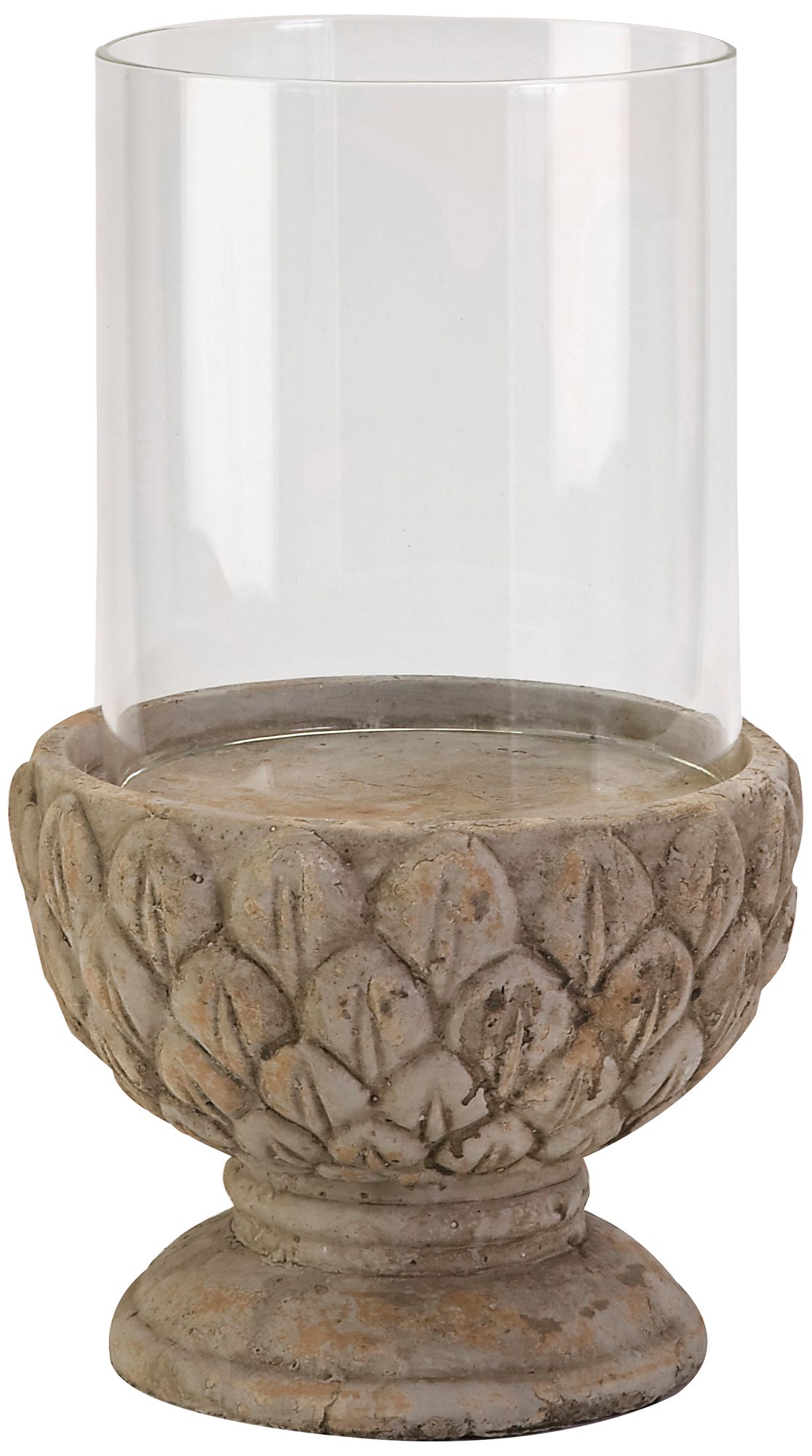 Jackie Small Artichoke Cement Hurricane Lamp