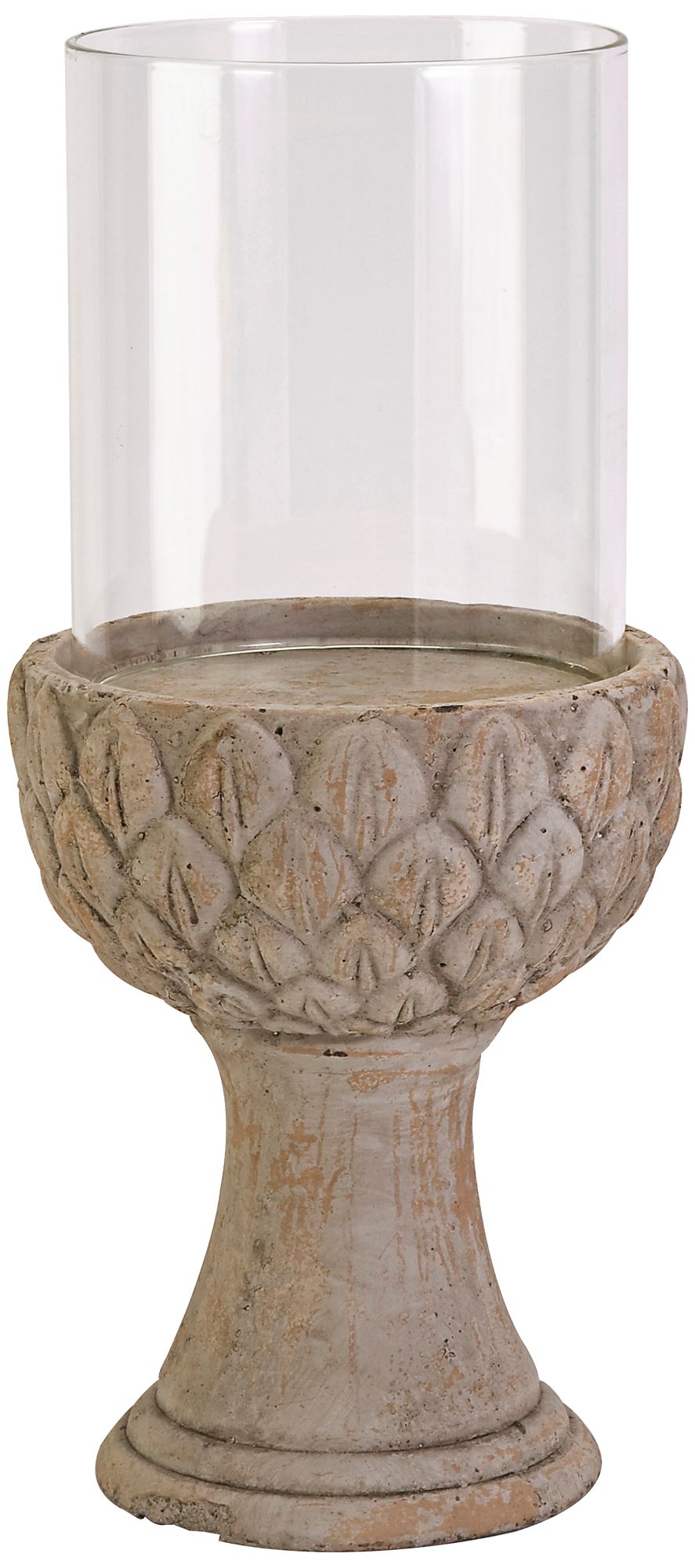Jackie Large Artichoke Cement Hurricane Lamp
