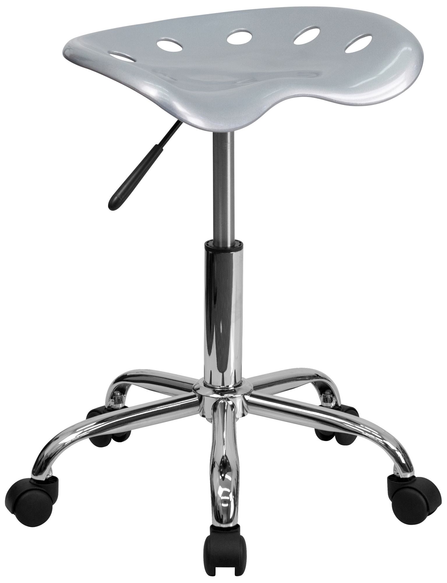 Adjustable Tractor Chrome and Vibrant Silver Stool