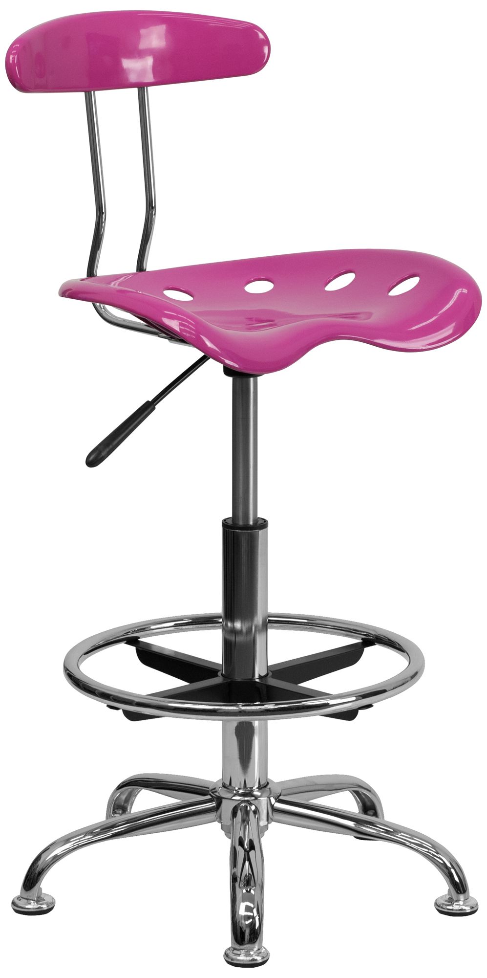 Tractor Chrome and Candy Heart Drafting Stool