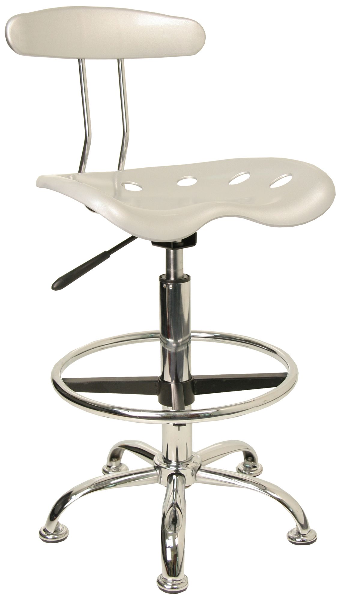 Tractor Chrome and Vibrant Silver Drafting Stool