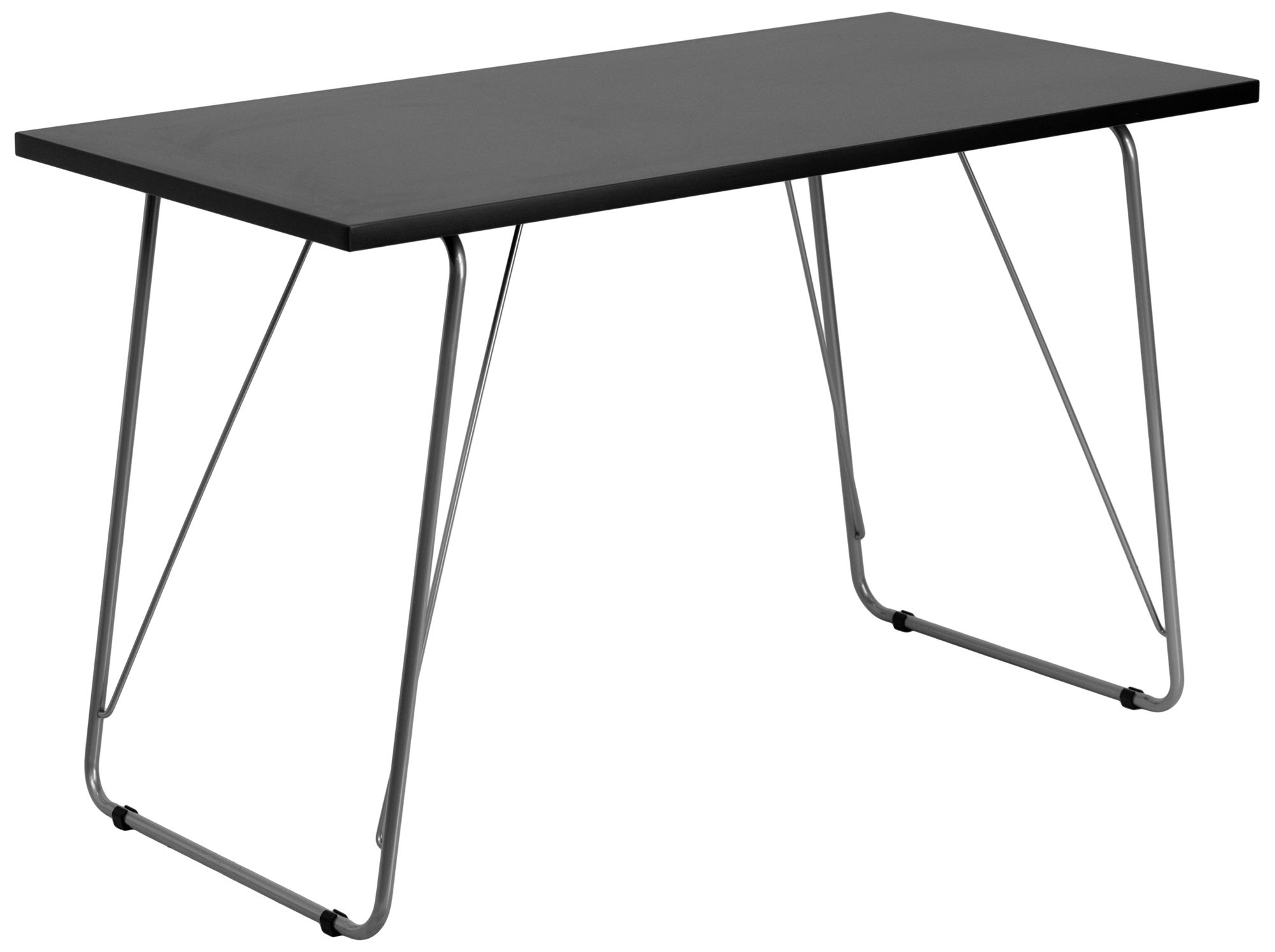 Silver and Black Desktop Computer Desk