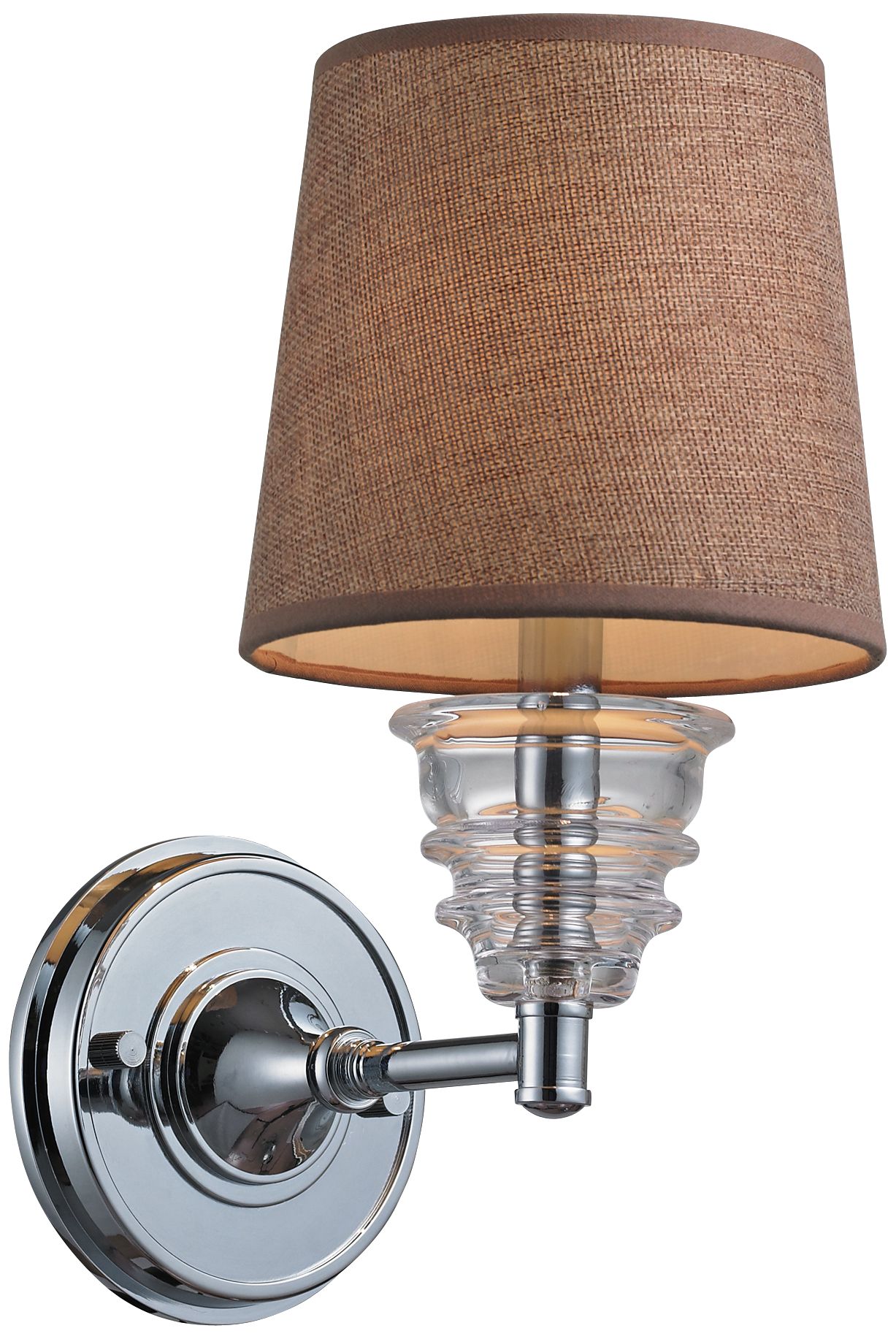 Insulator Glass Polished Chrome Swing Arm Wall Lamp