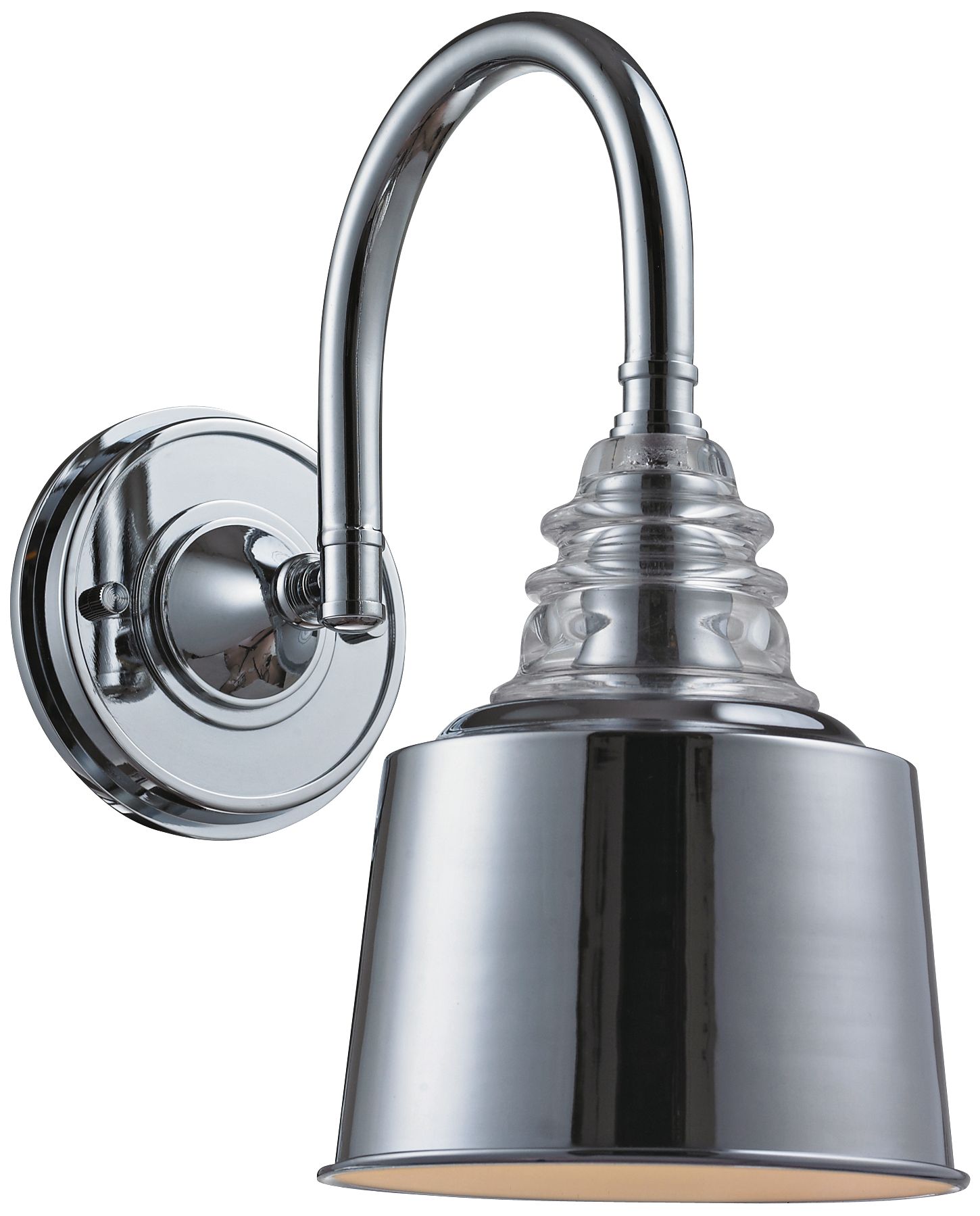 Insulator Glass Polished Chrome Wall Lamp