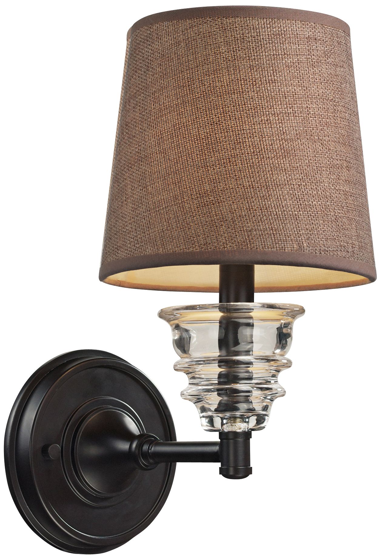 Insulator Glass Oiled Bronze Wall Lamp