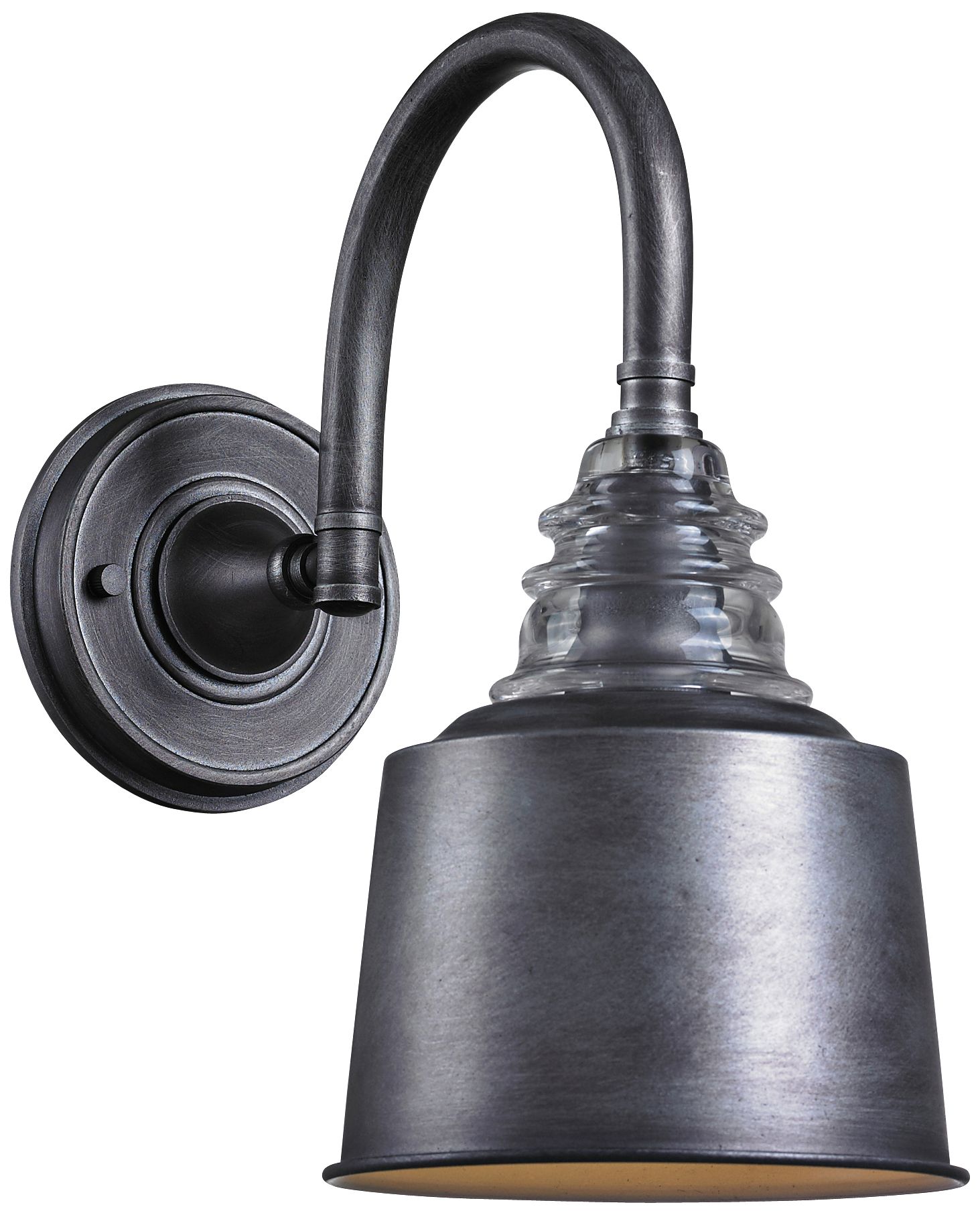 Insulator Glass Weathered Zinc Wall Lamp