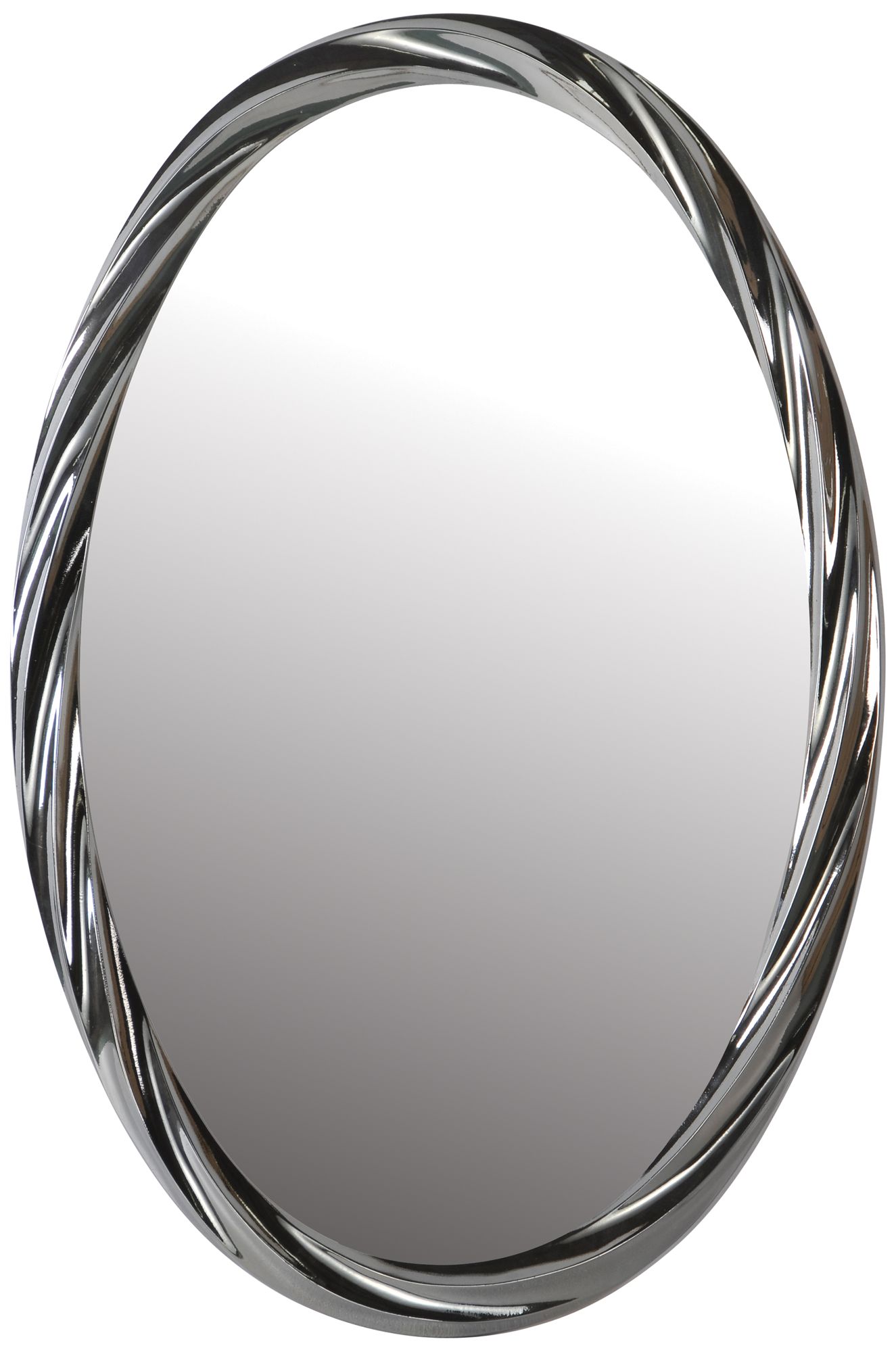Peronell 30" High Plated Gun Metal Oval Wall Mirror