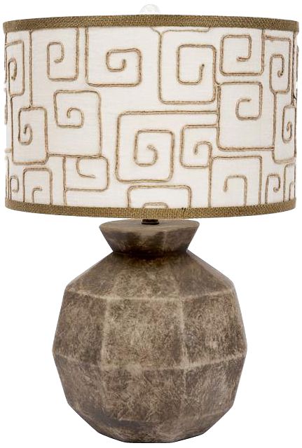 Bedrock Ceramic Key Print Shade Table Lamp