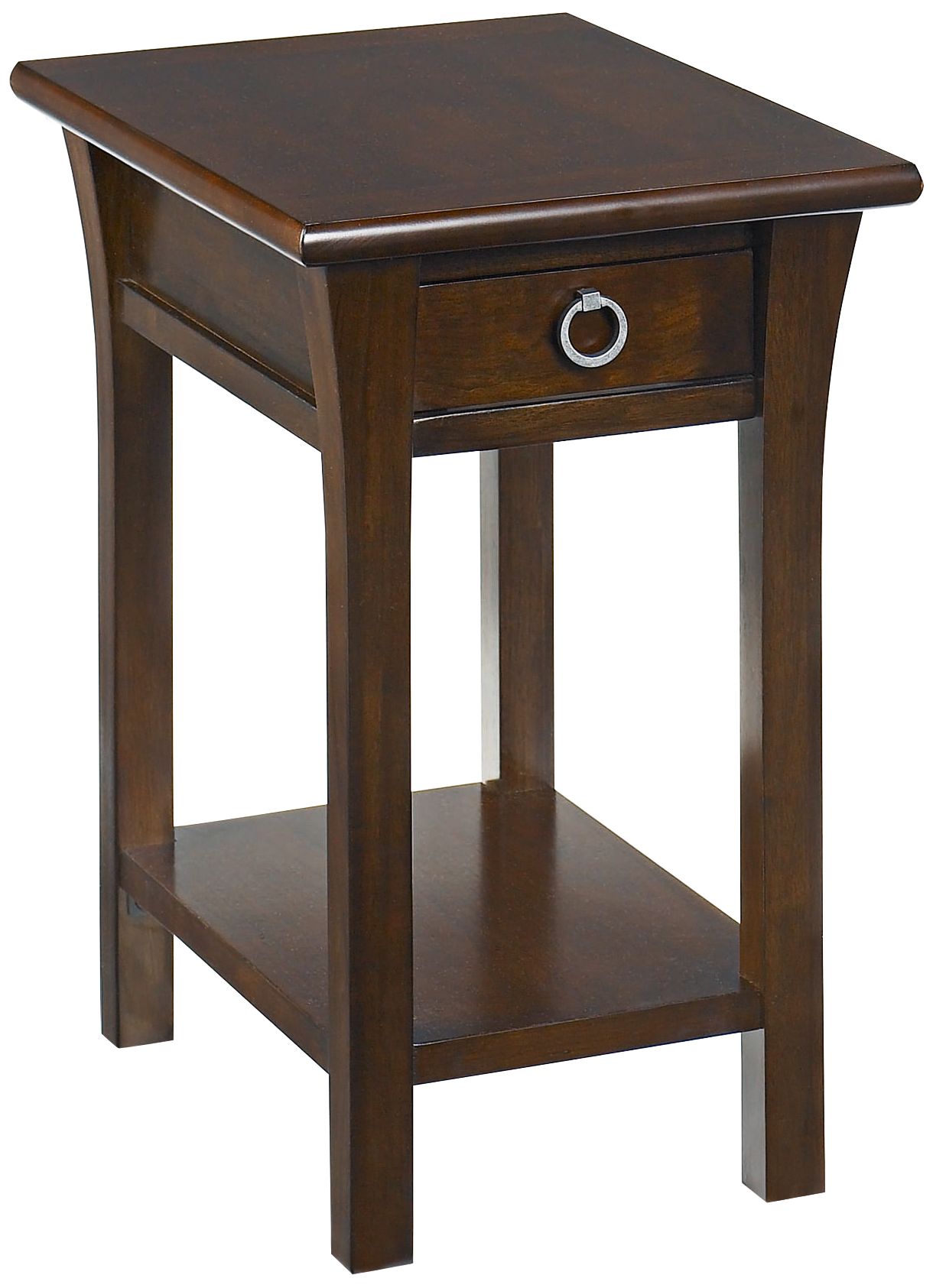 Rectangular 1-Drawer Espresso Chairside Table